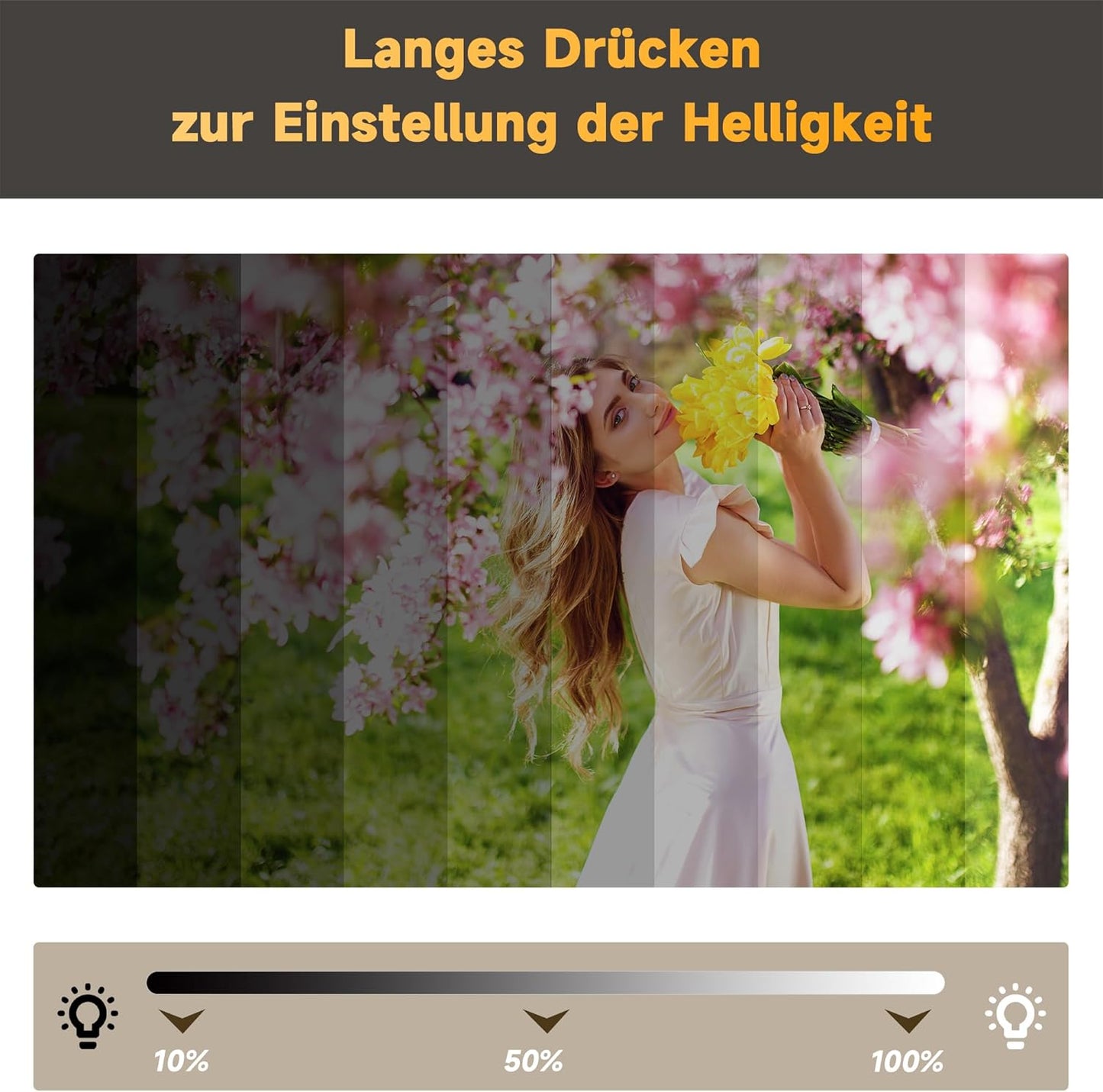 LED Badspiegel mit Touch, 70L x 50B cm Weiß