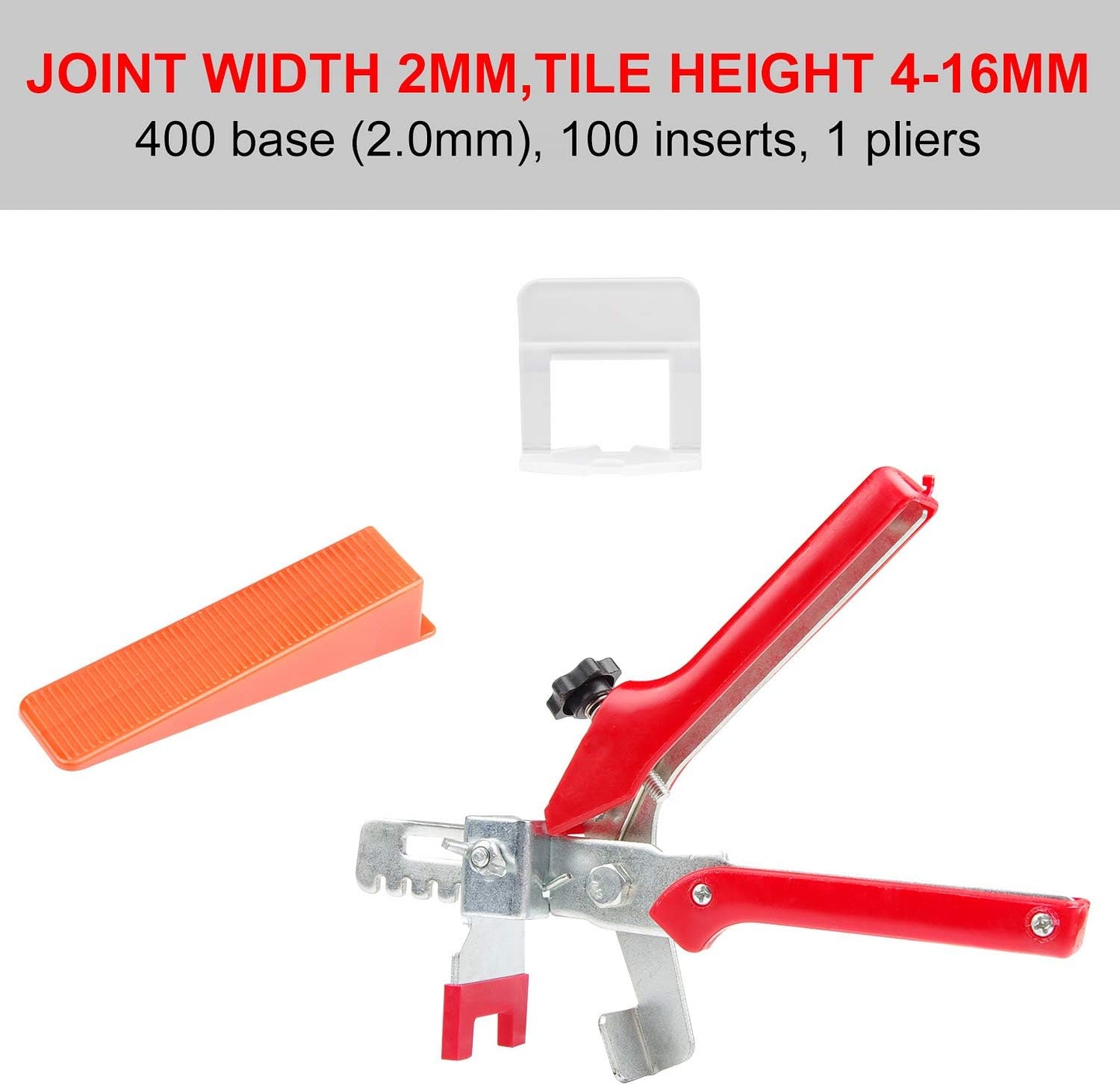Fliesen Nivelliersystem Set 2 mm (400 Laschen, 100 Keile), 2 Mm