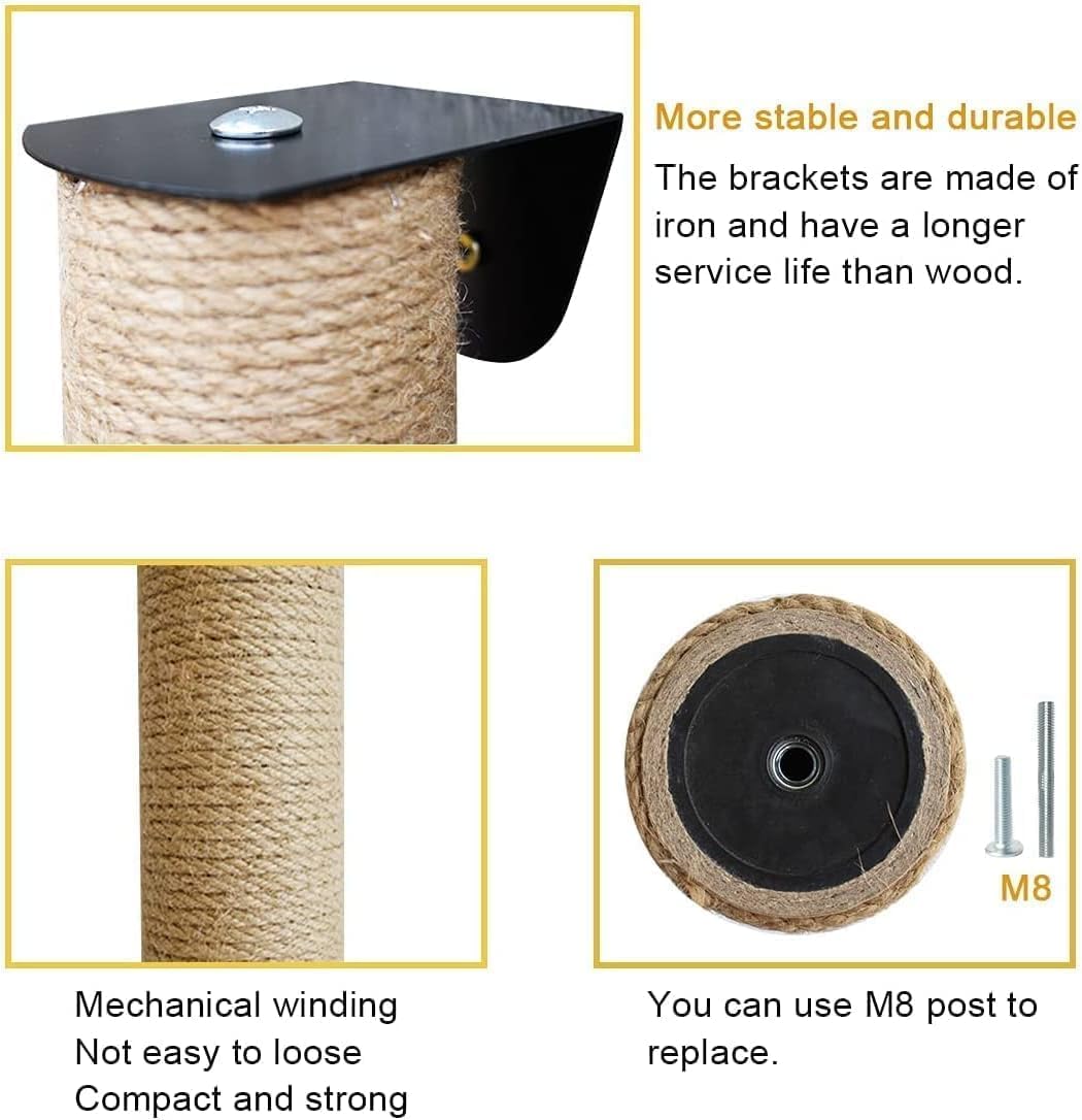 Katzenkratzbaum zur Wandmontage, Jute Rope_Upgrade_81cm Tall