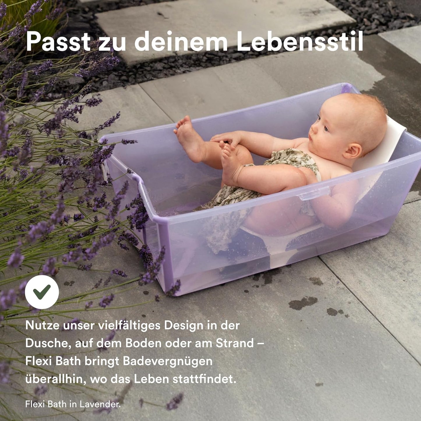 Flexi Bath mit Newborn Support (faltbar), Regular - 64 x 24 x 34 (cm) Ocean Blue