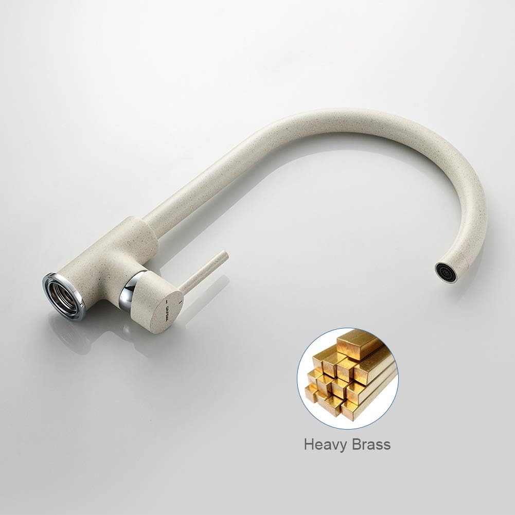 Irismart Küchenarmatur mit drehbarem Auslauf, Beige