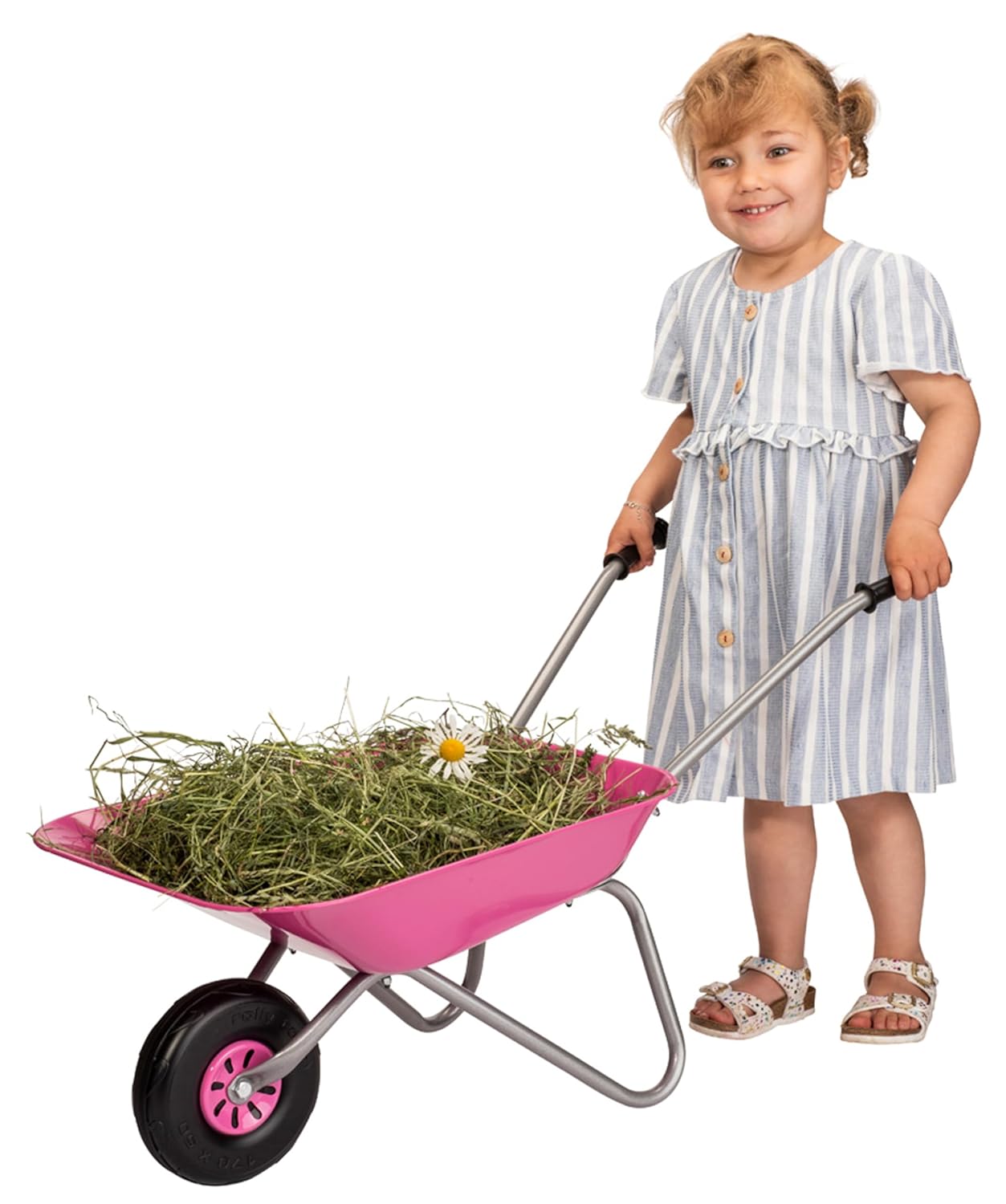 Kinderschubkarre, Metallschüssel Pink