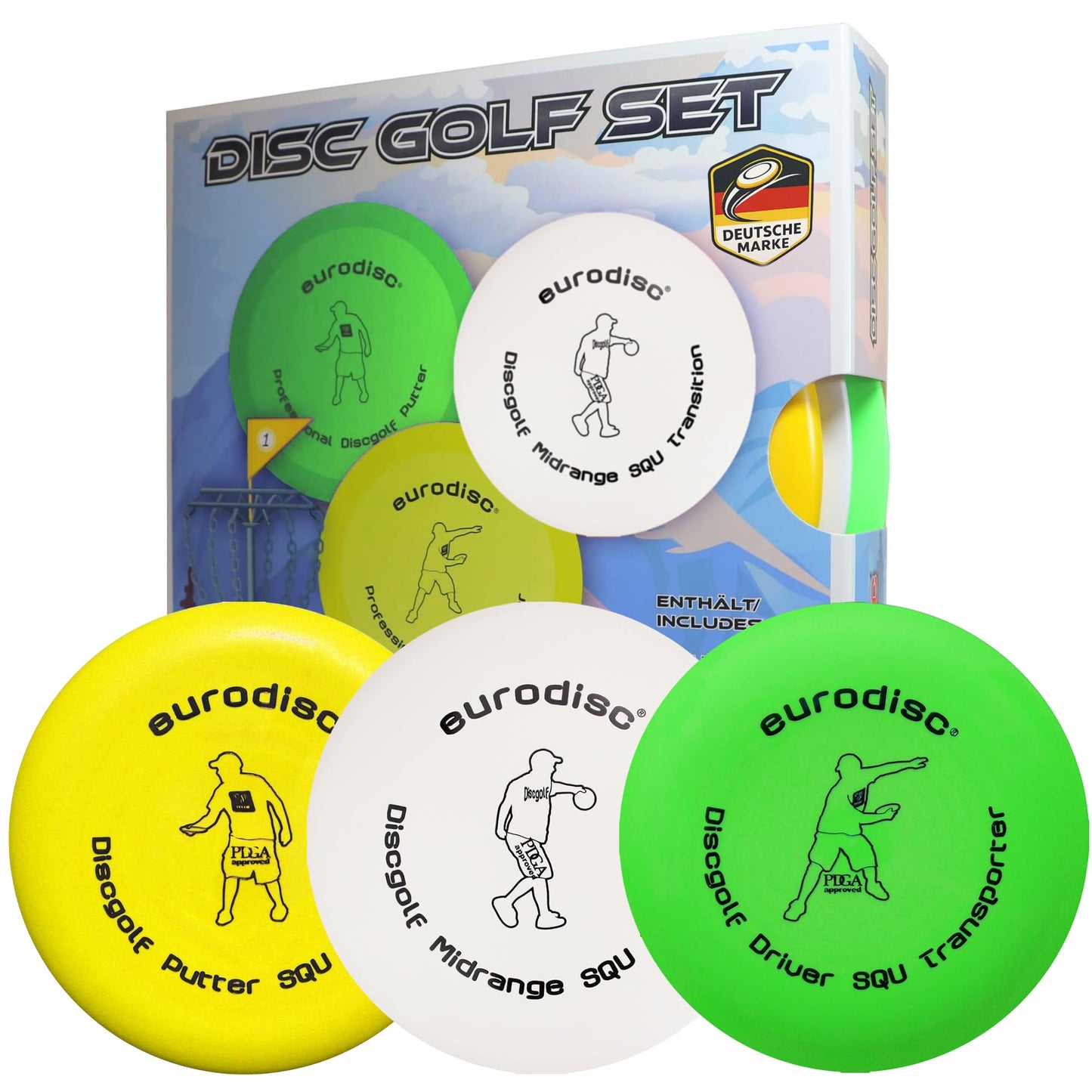 Nightglow Organic Disc-Golf Einsteiger-Set mit Putter, Midrange, Driver, Einsteiger Starter Set
