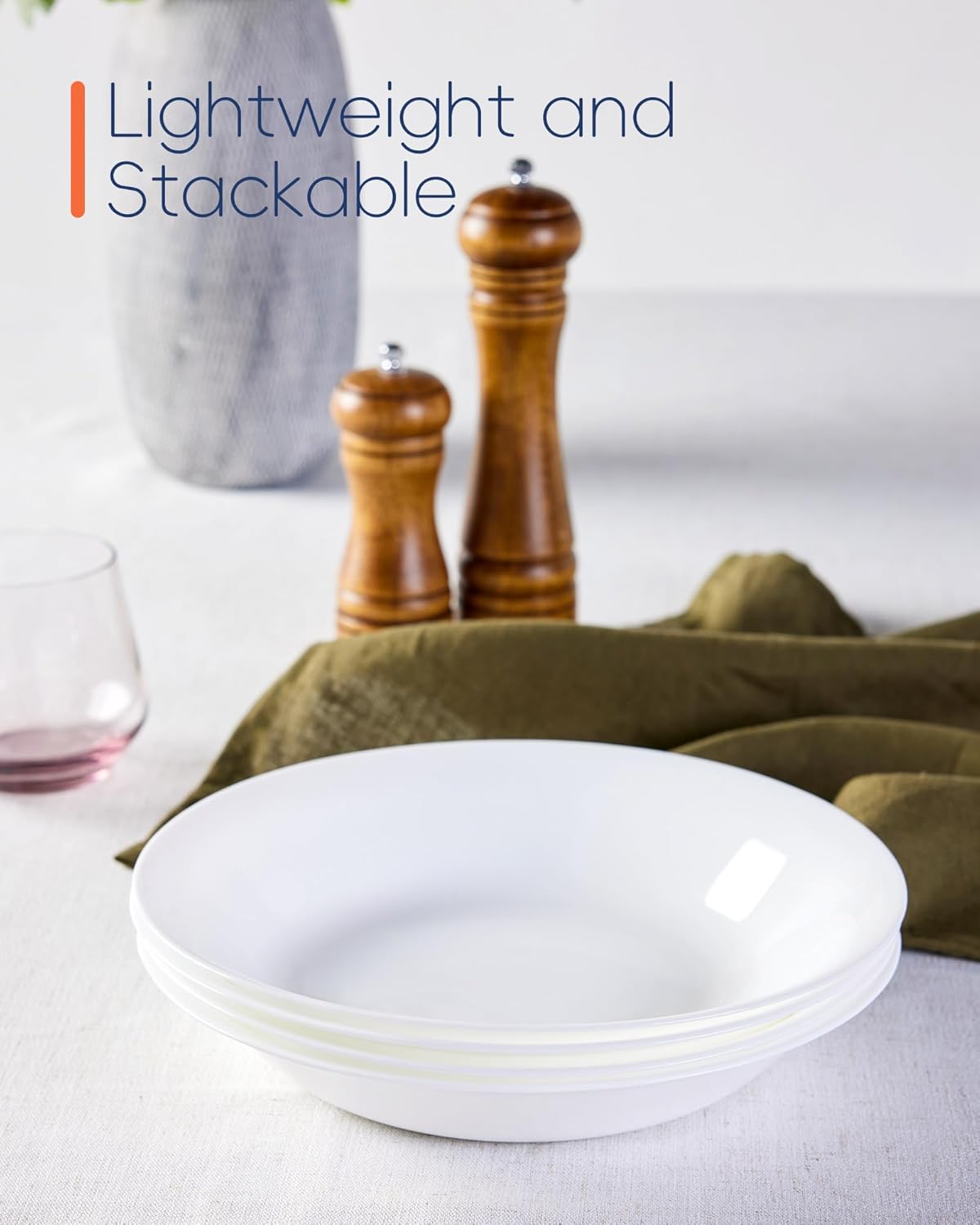 6-teiliges Suppenschüssel-Set, mikrowellen- und spülmaschinenfest, Weiss 1L-6-teilig