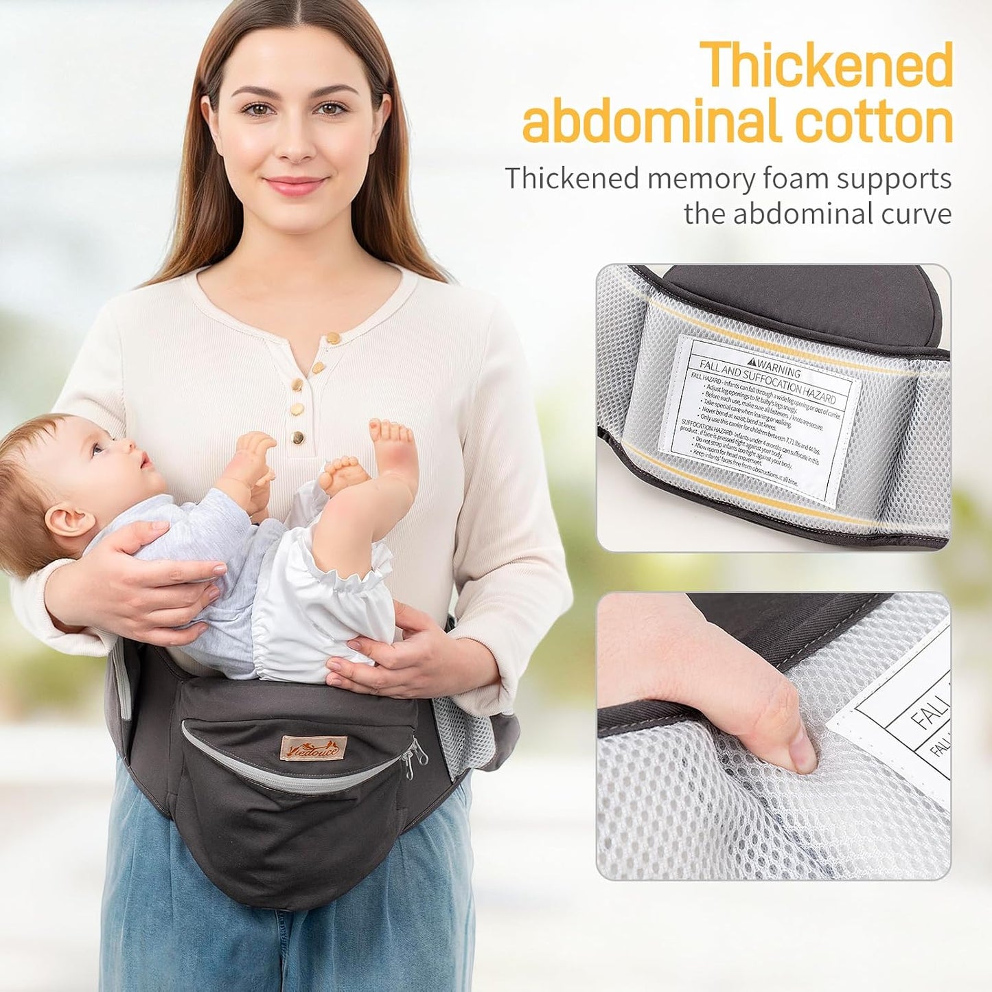 Ergonomischer Baby Hüftsitz, Dunkegray