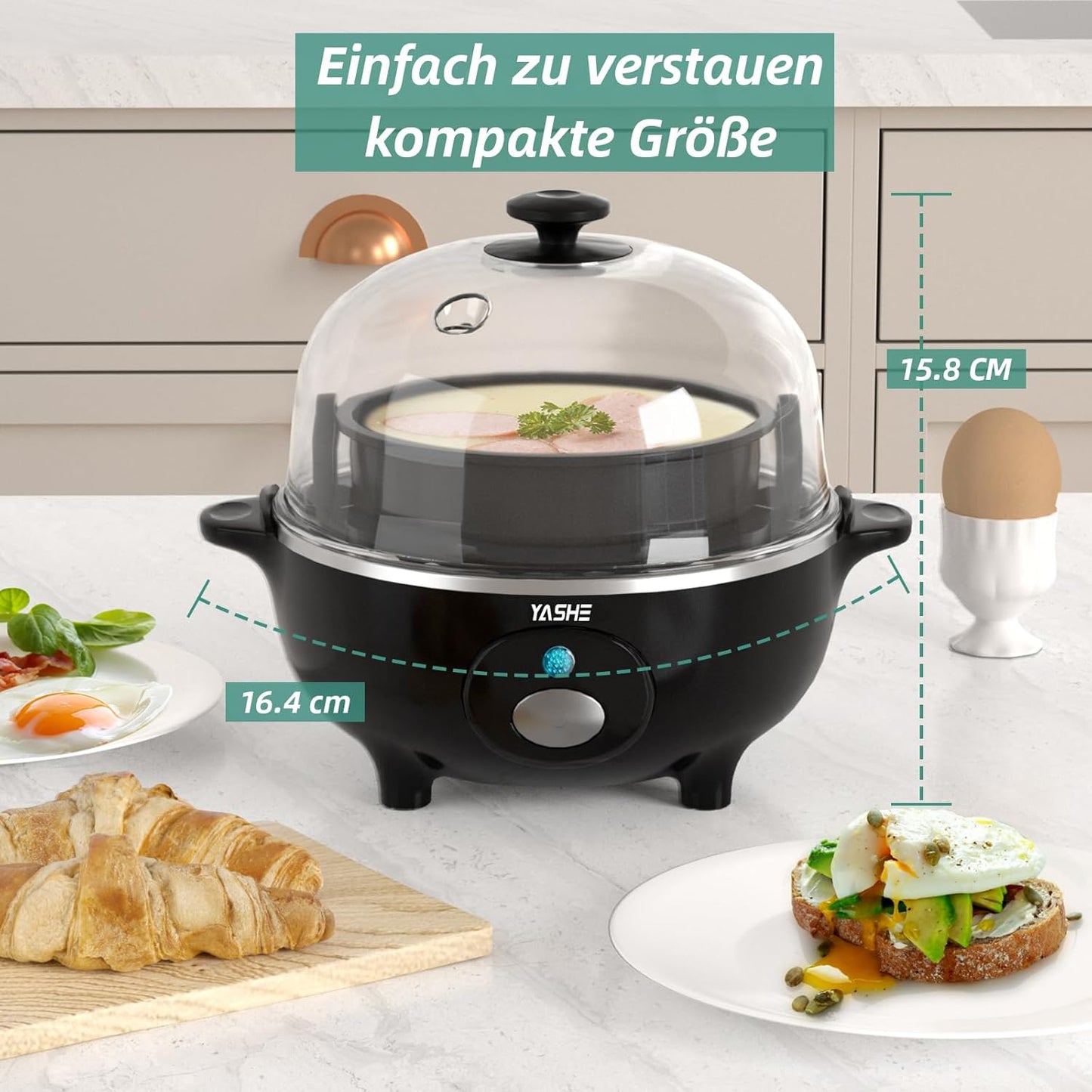 Multifunktioneller Eierkocher mit Signalton