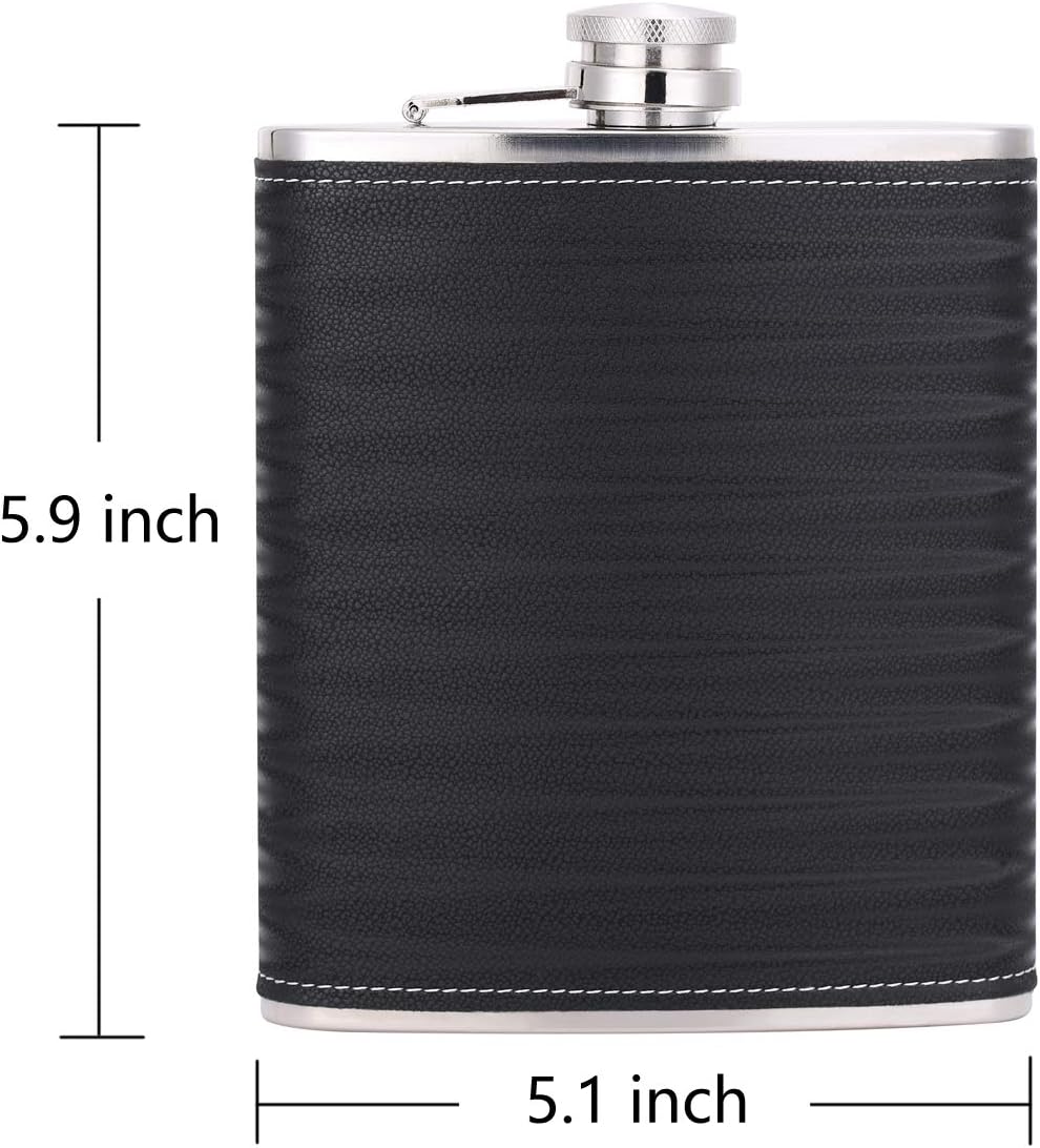 Flachmann mit 3D-Ledermuster, 18 oz F. 3d-ledermuster