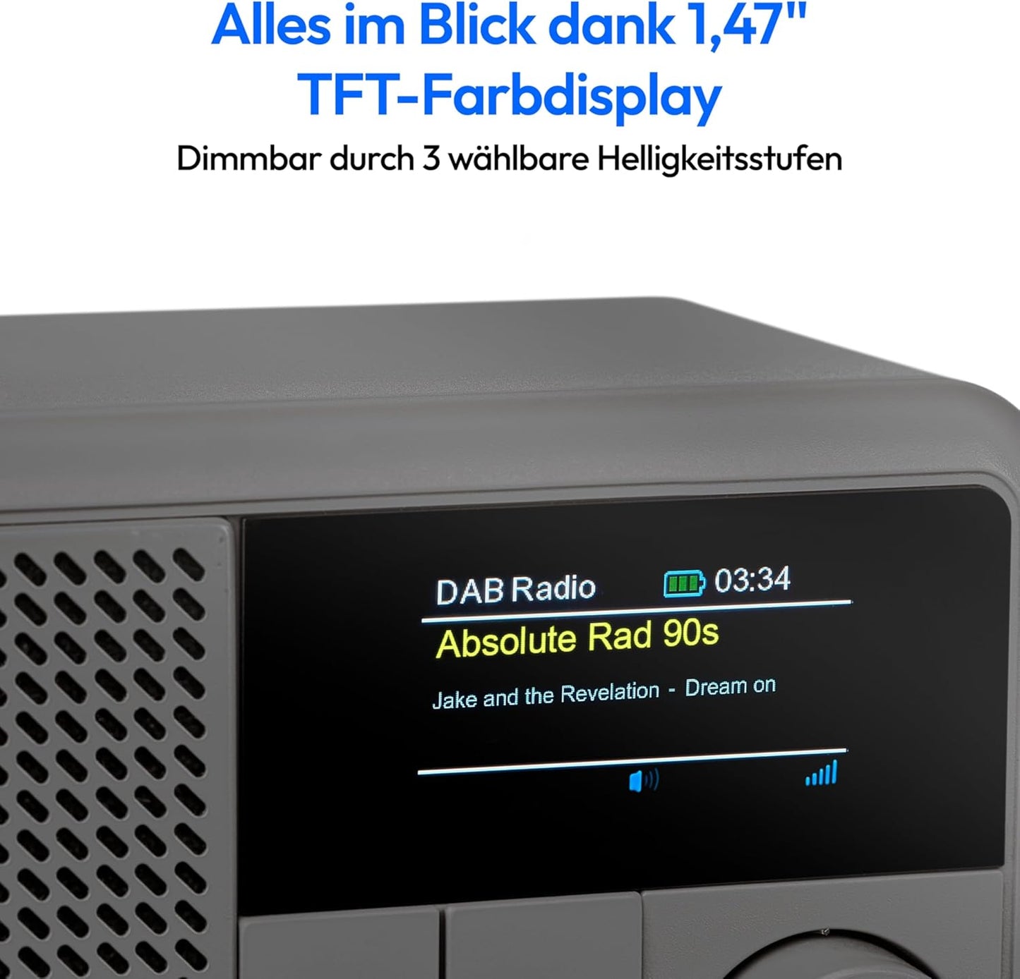 Tragbares Mini DAB+ Radio mit Bluetooth, grau