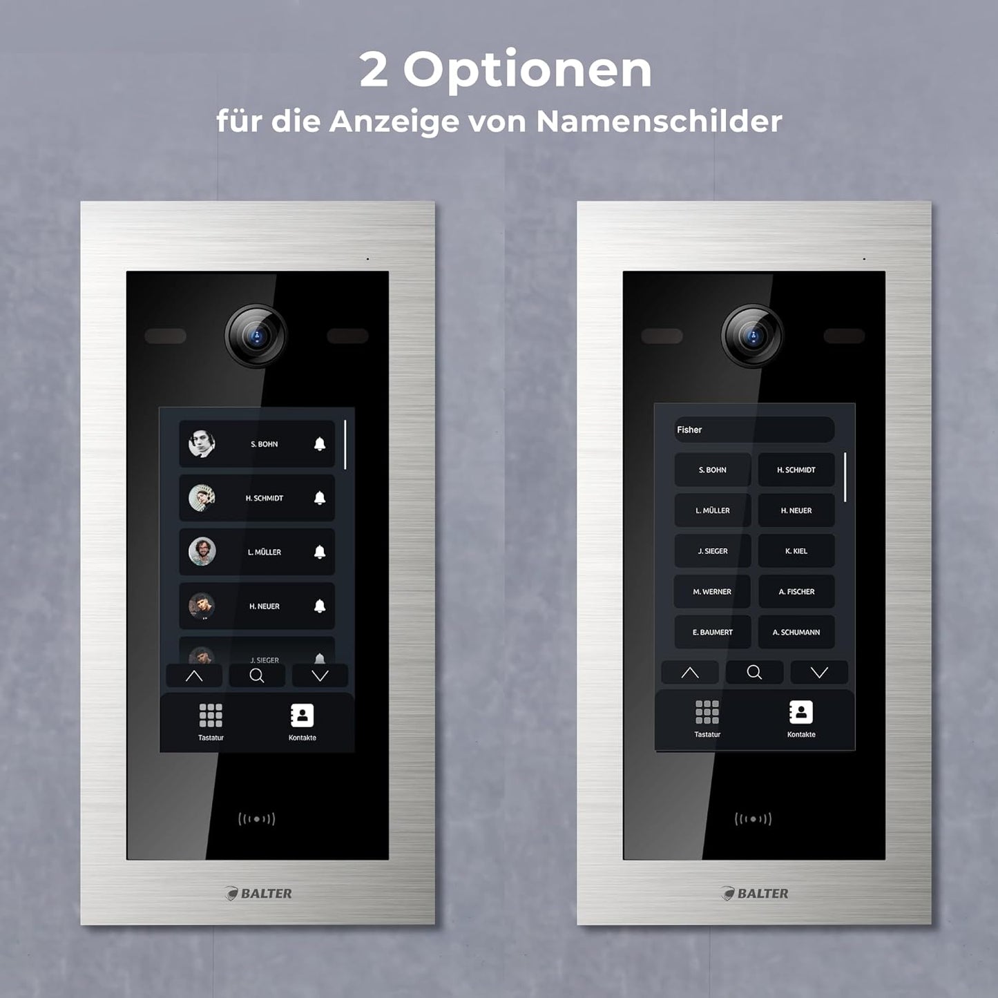 EVO-HD Video Türsprechanlage für 2 Familienhäuser, Silber/Weiss 2 Familienhaus