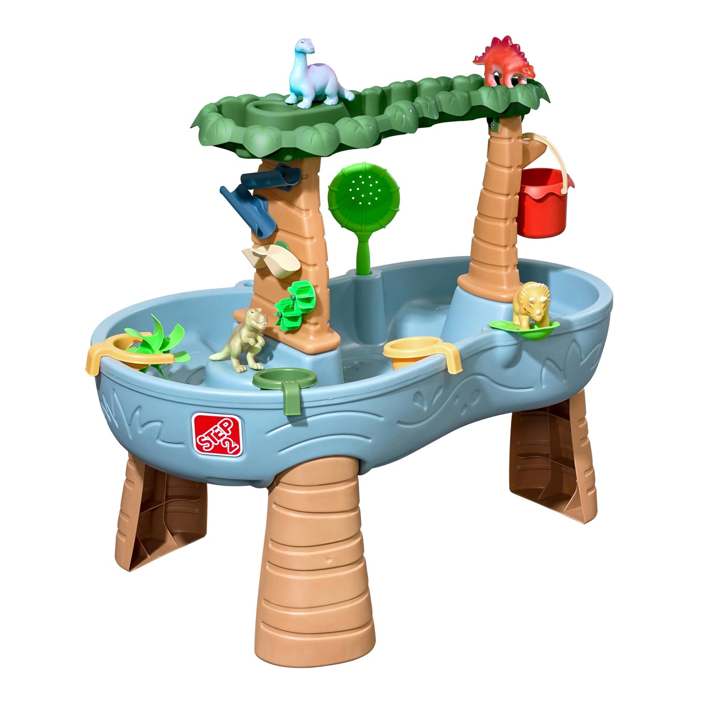 Dino Showers Wasserspieltisch mit Zubehör (13-teilig), Braun