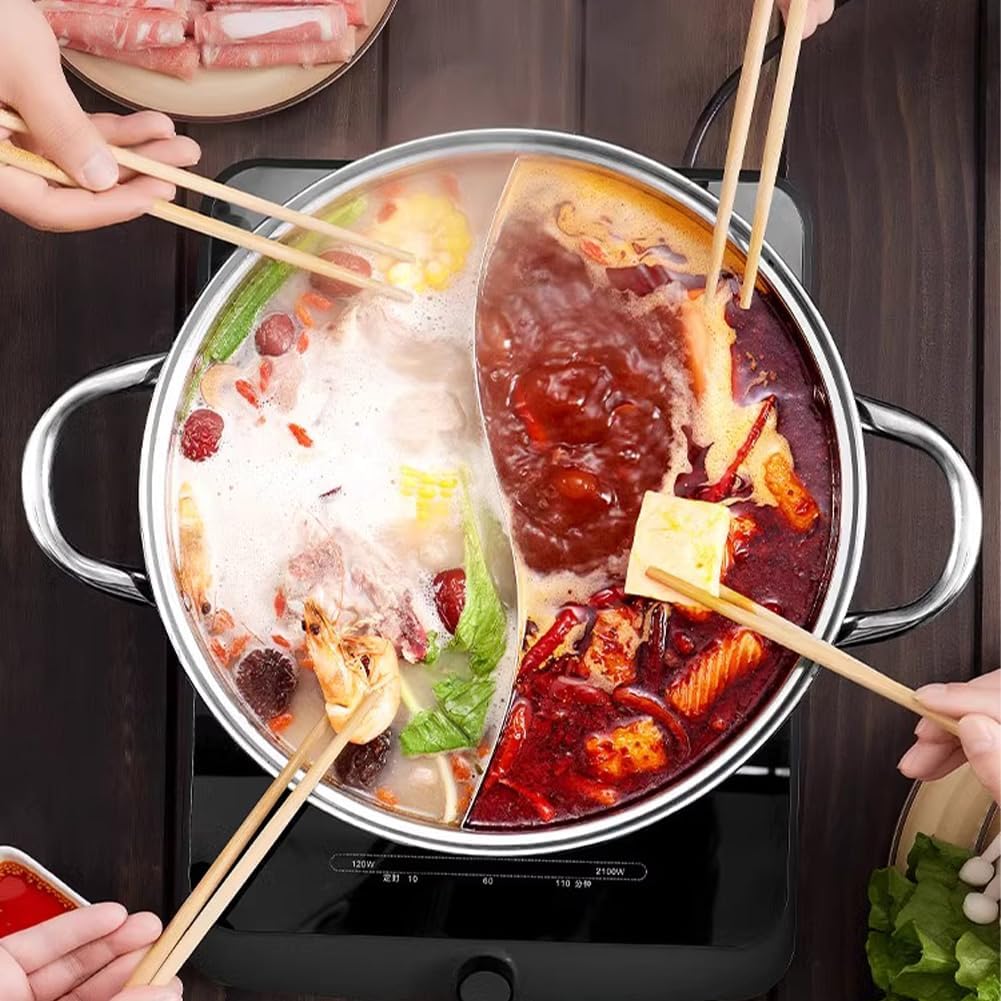 Hot Pot Wok mit Trennwand, 12.59in