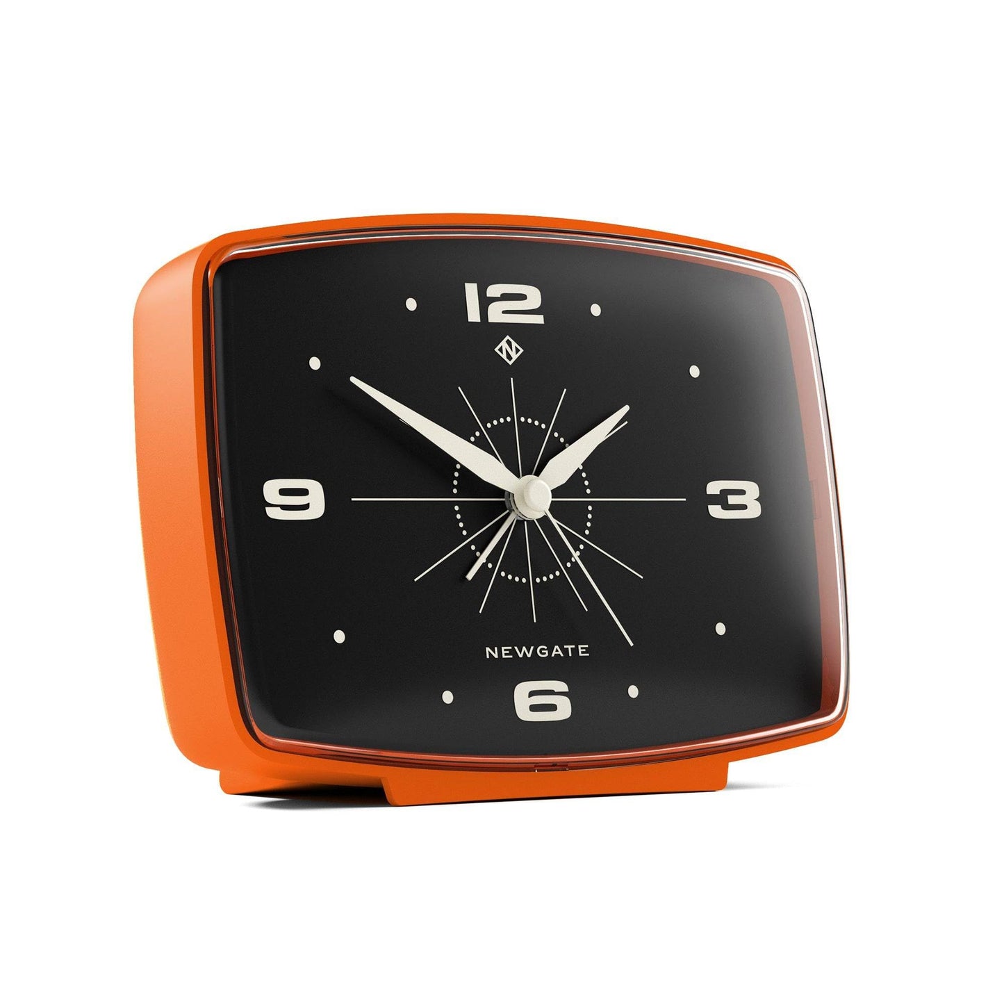 Brooklyn Retro-Wecker im Mid-Century-Design, Matt Orange