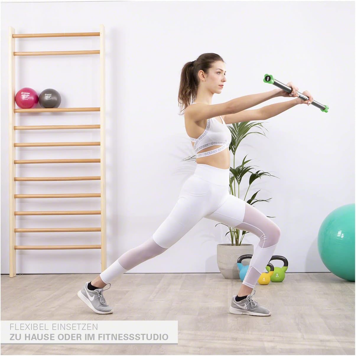 Gewichtsstab 3 kg für Krafttraining, C - 3 kg - grün