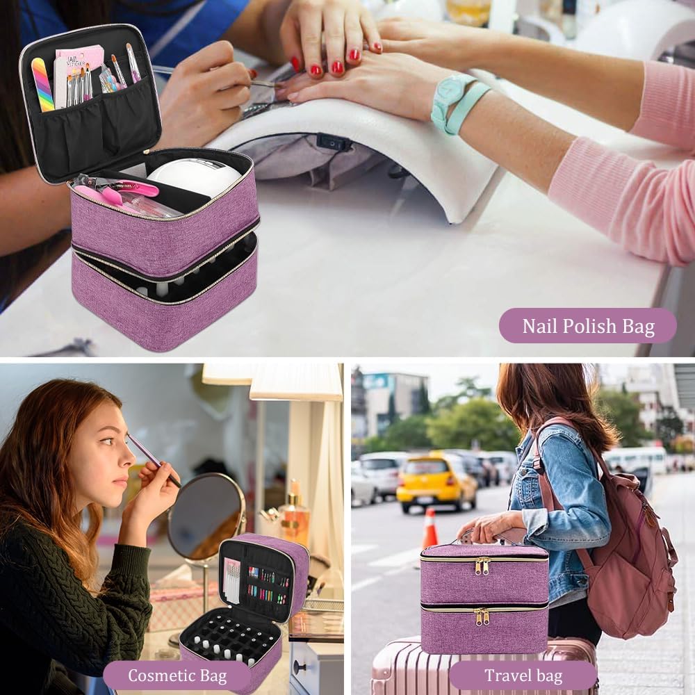Nagellack Organizer Tasche für 30 Flaschen, Lila
