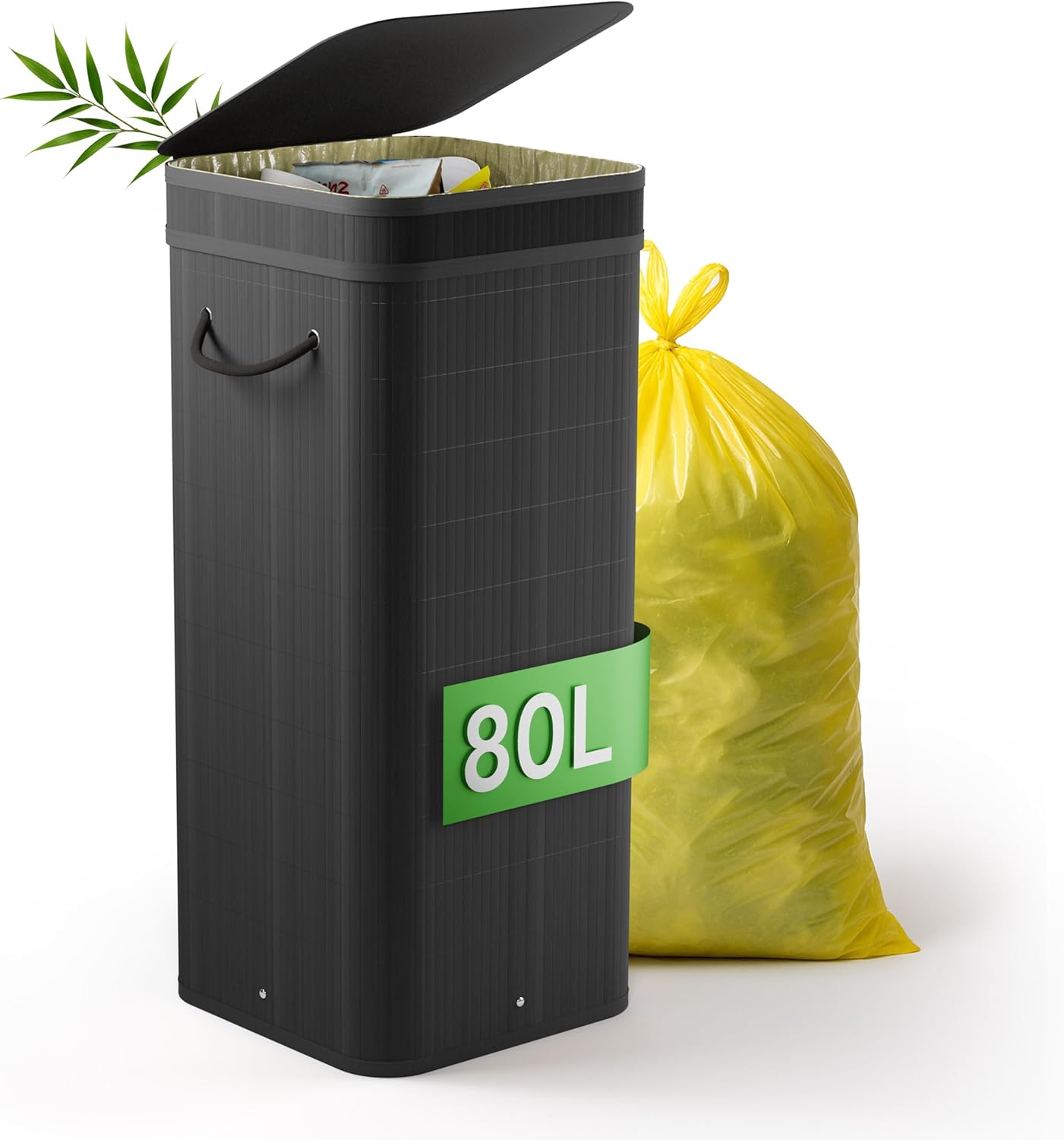 Mülleimer, 80L, Schwarz