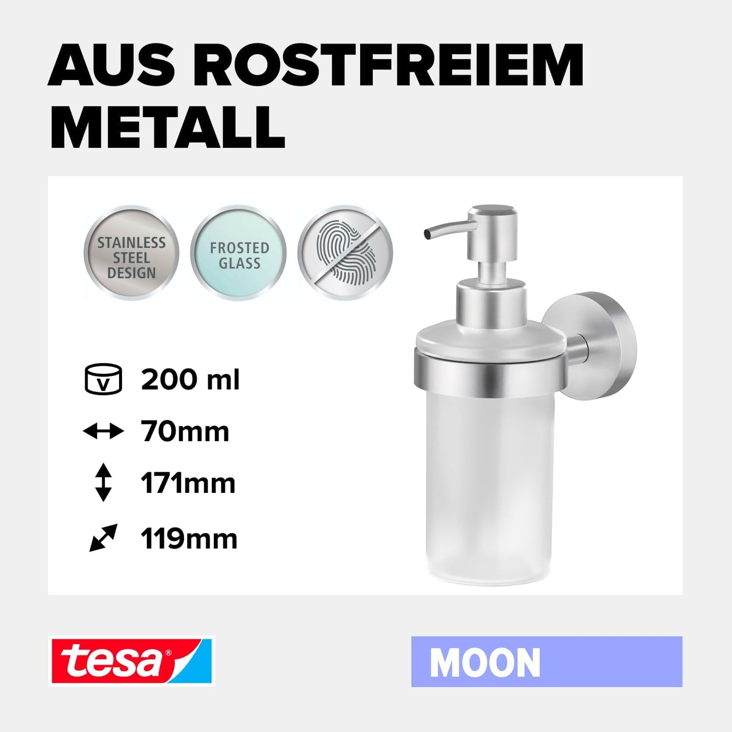 Moon Seifenspender-Set zur Wandbefestigung, Seifenspender-Set