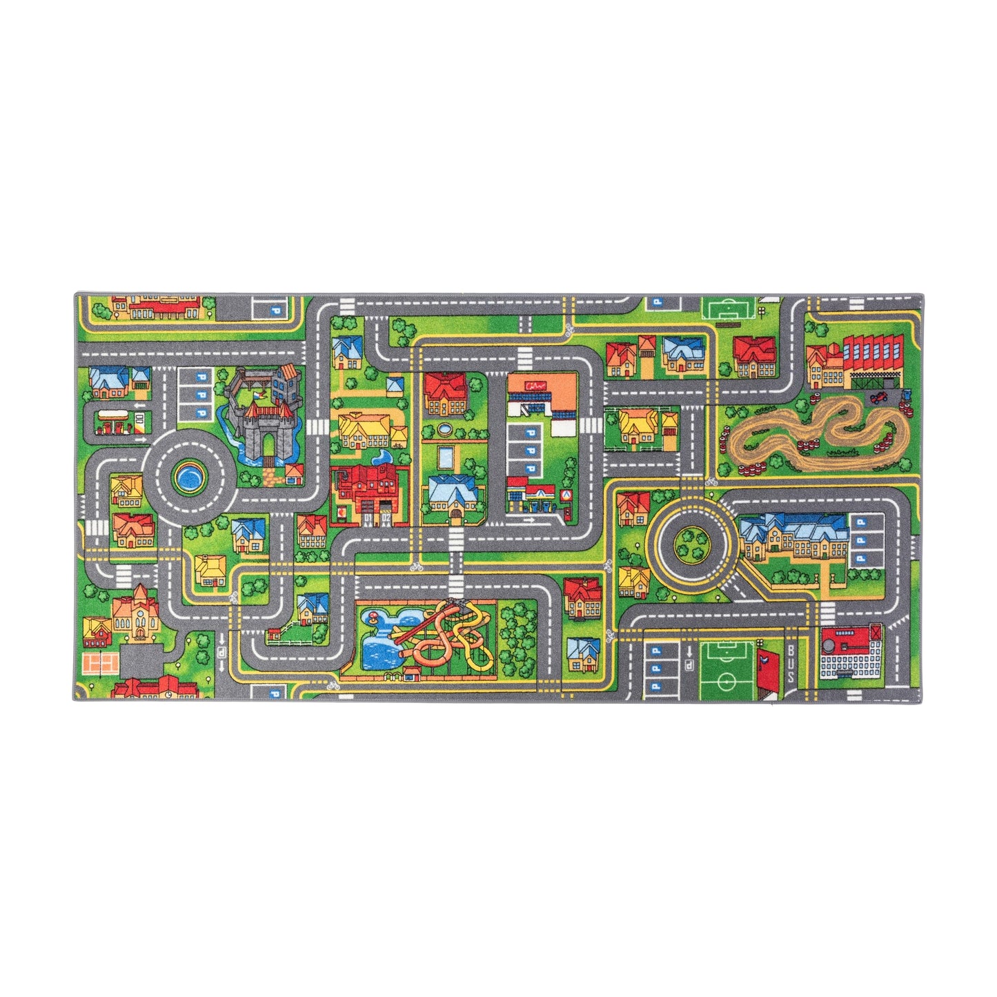 Kinder-Spielteppich Strasse 95x200 cm, waschbar, 95 x 200 cm (Rechteckig) Playcity