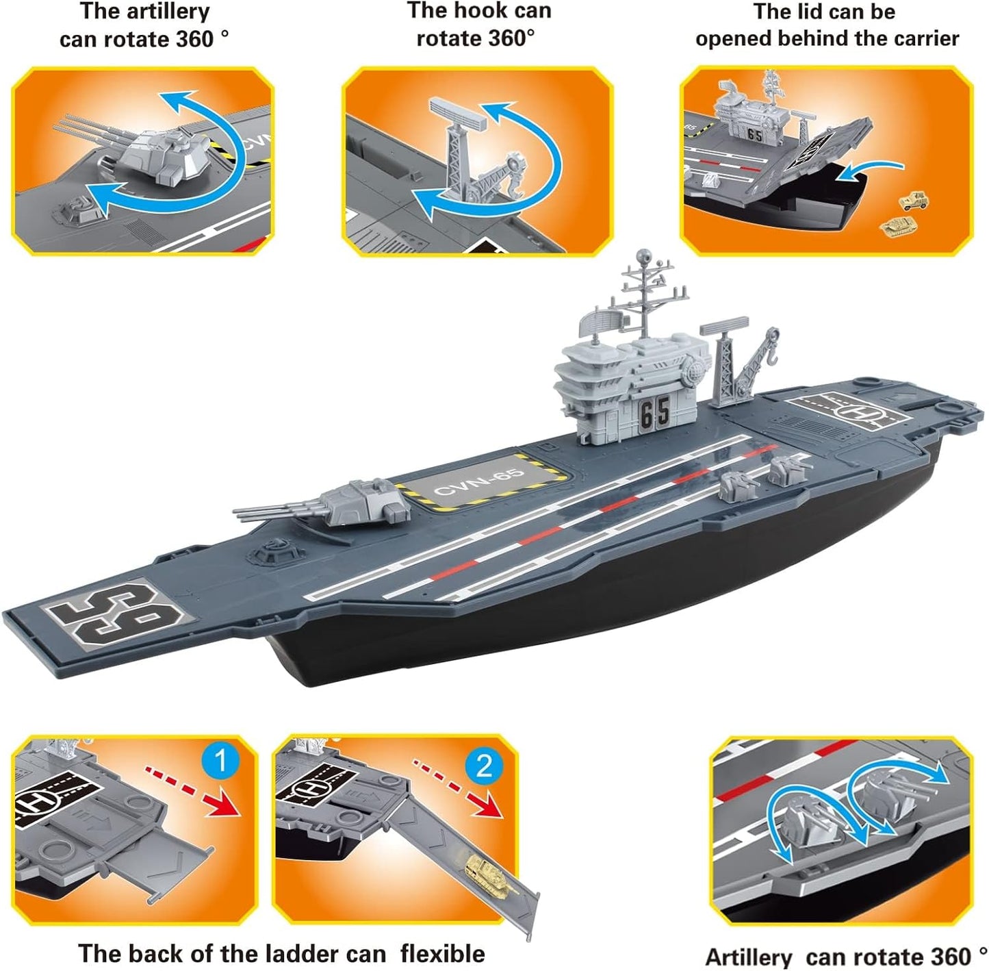 Modellschiff-Flugzeugträger-Set mit 25-teiligem Militärspielzeug, 25 Stck