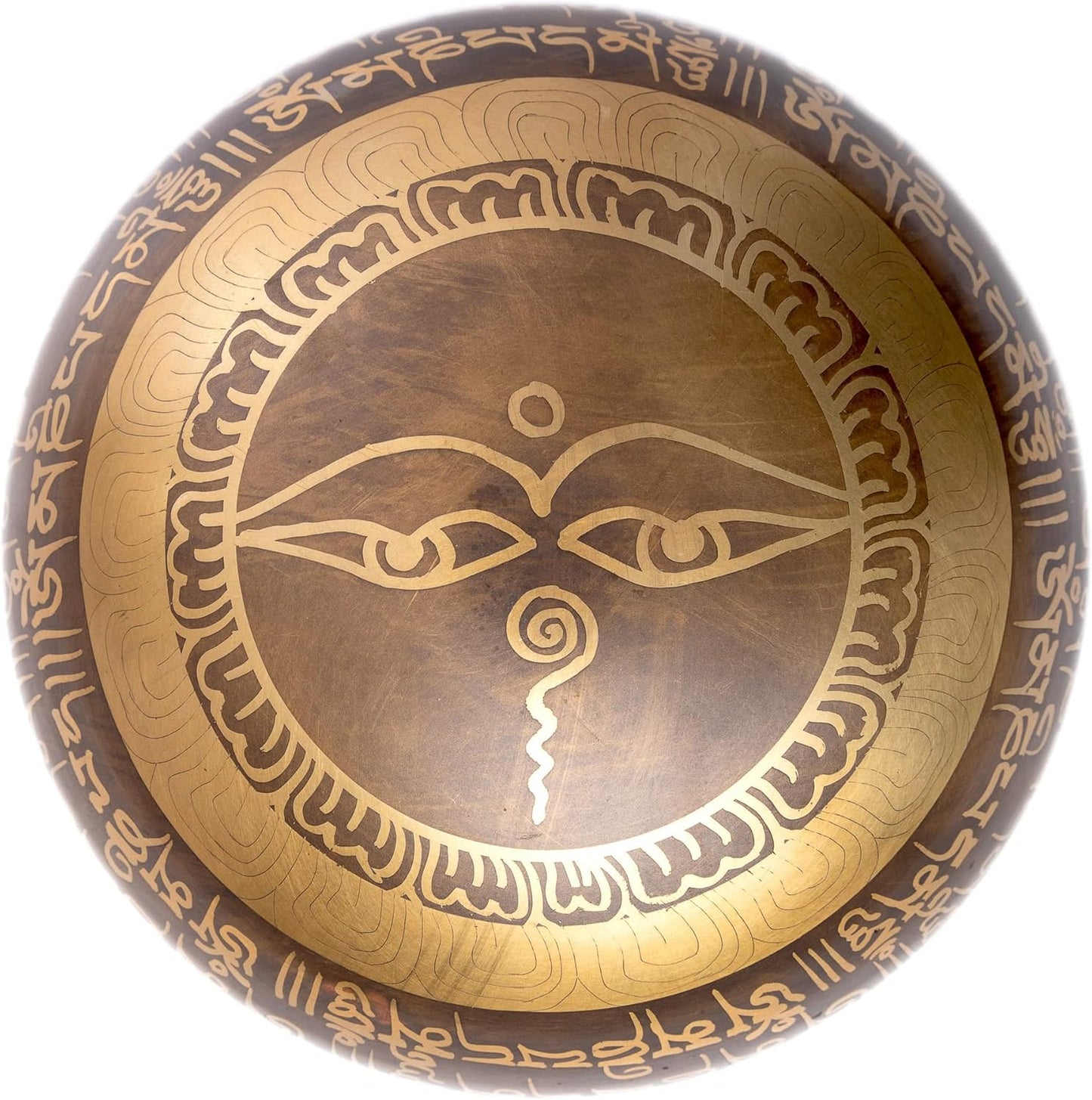 Tibetisches Klangschalen-Set für Meditation, Braun - Blau