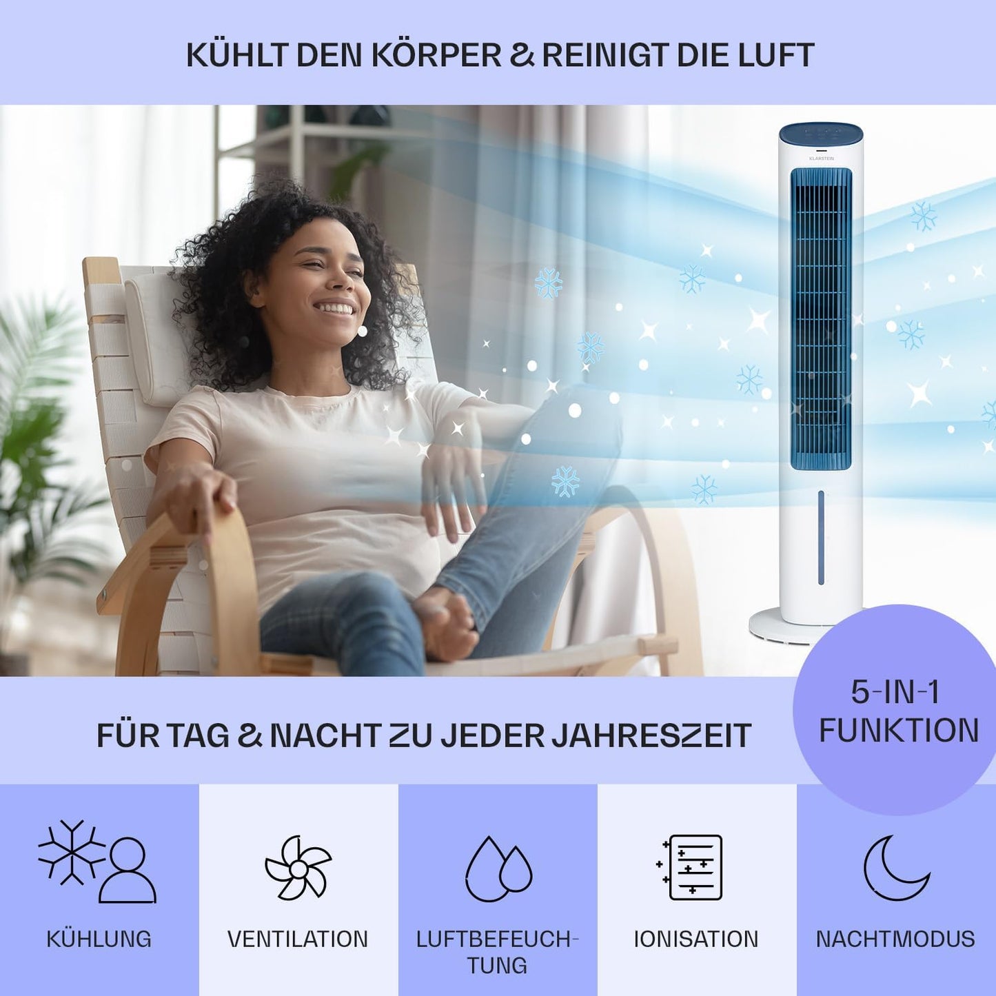 Klimagerät ohne Abluftschlauch, Weiss|Mistral