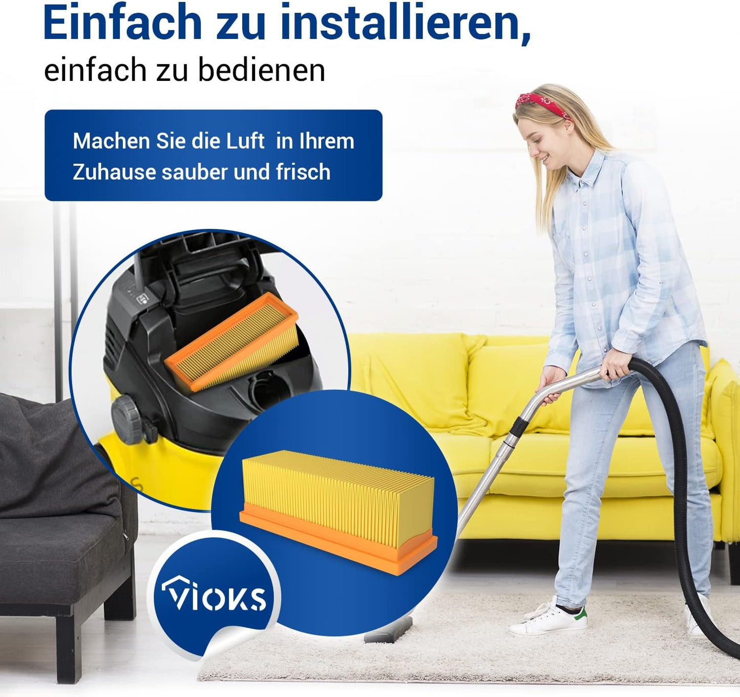 Flachfaltenfilter für Kärcher, 1 Stück