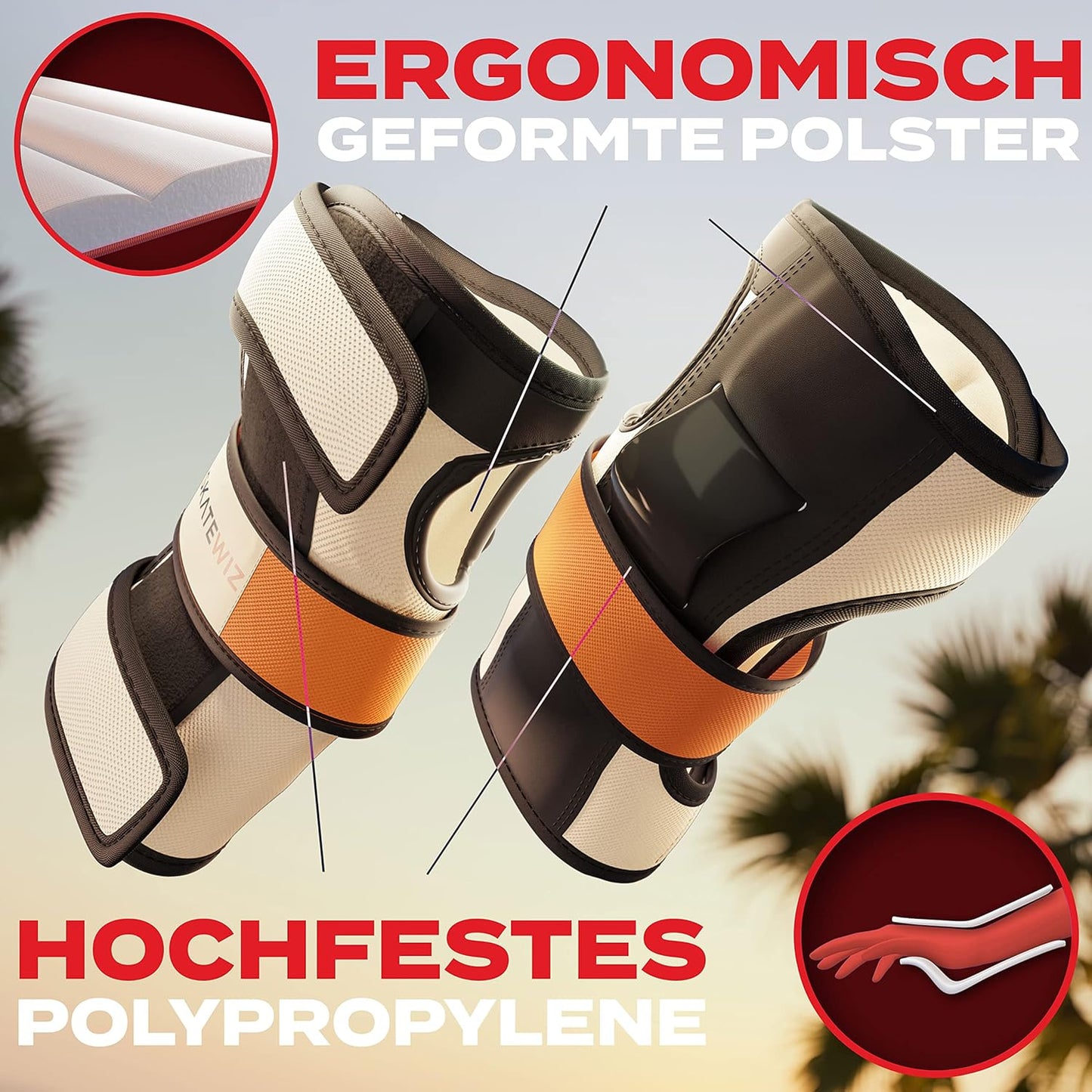 6-teiliges Inliner Schoner-Set, M/L - Erwachsene - Best Fit Sunrise Orange