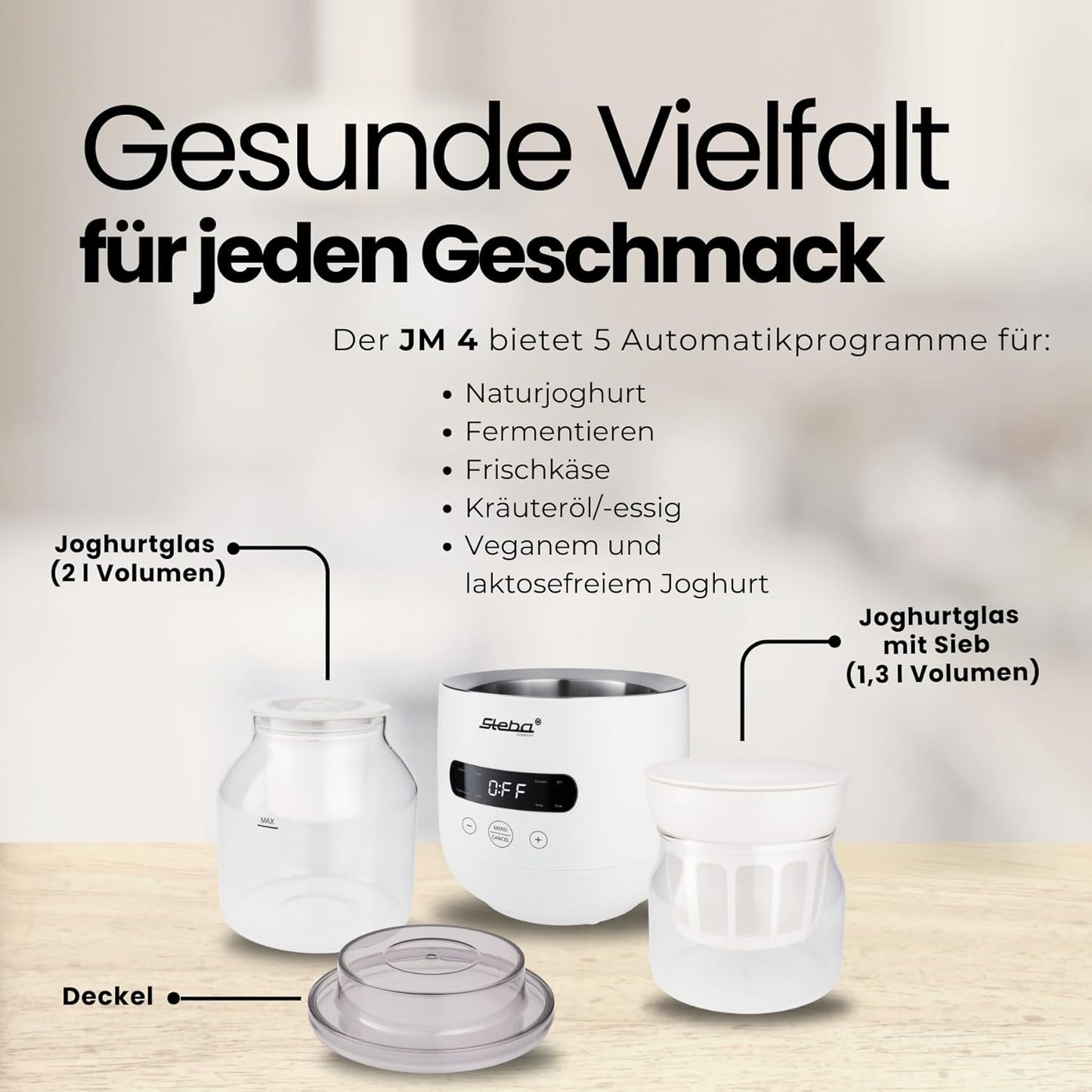 JM 4 Joghurt-Maker mit 5 Automatikprogrammen