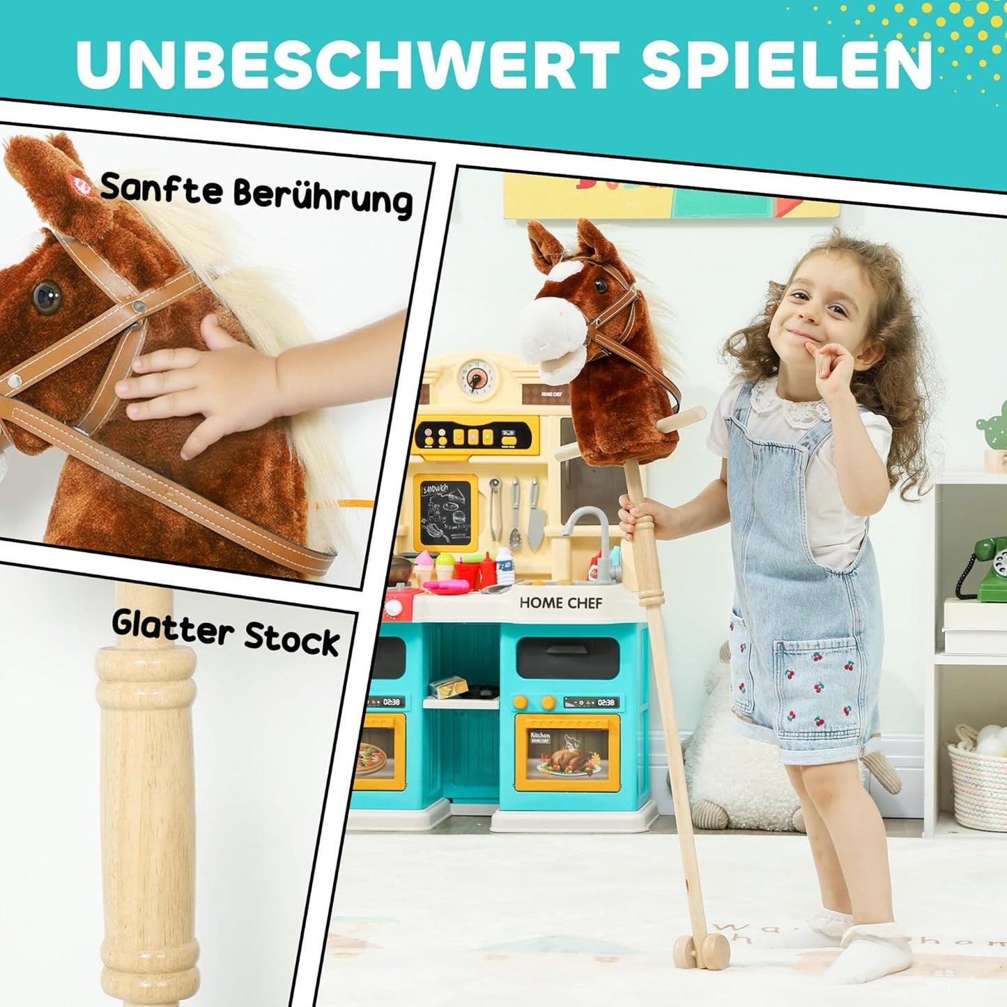 Hobby Horse Steckenpferd mit Sound und Rollen