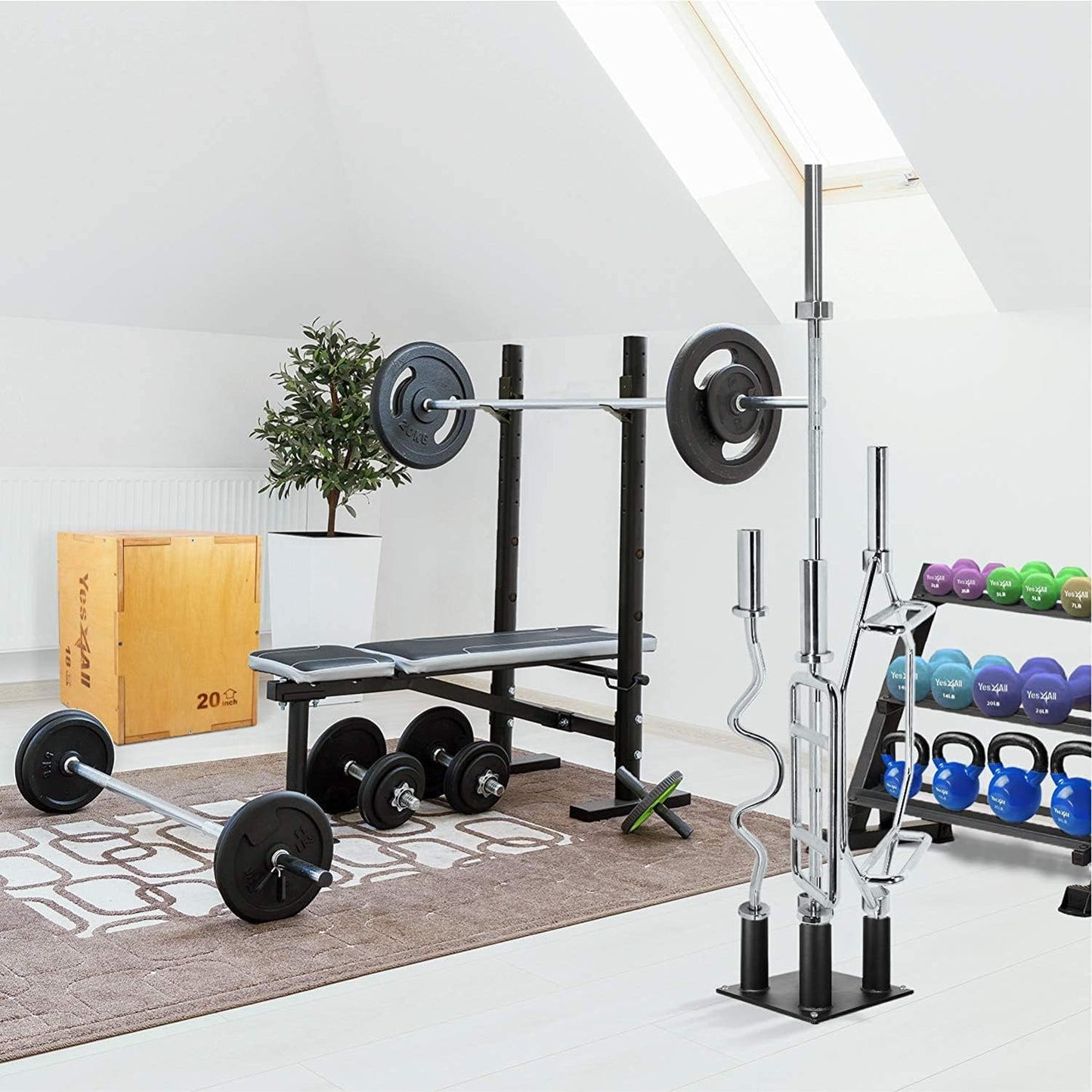 Vertikaler Langhantelständer für 50mm Langhanteln, 5 Bars
