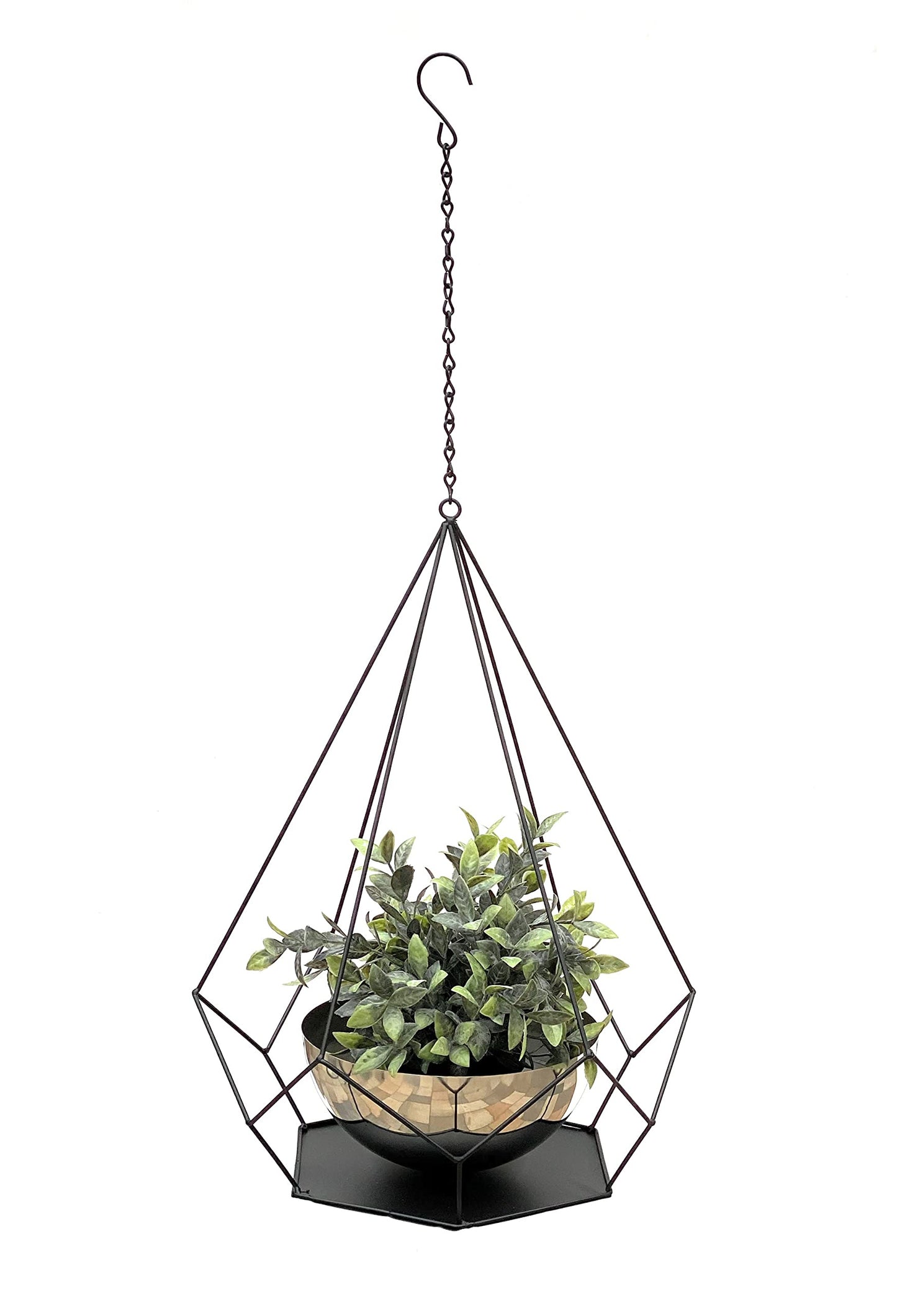 Metall-Blumenampel mit Topf