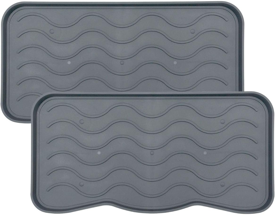 2-Teiliges Schuhabtropfschalen-Set, Grau 38 x 75 cm 2 Stück