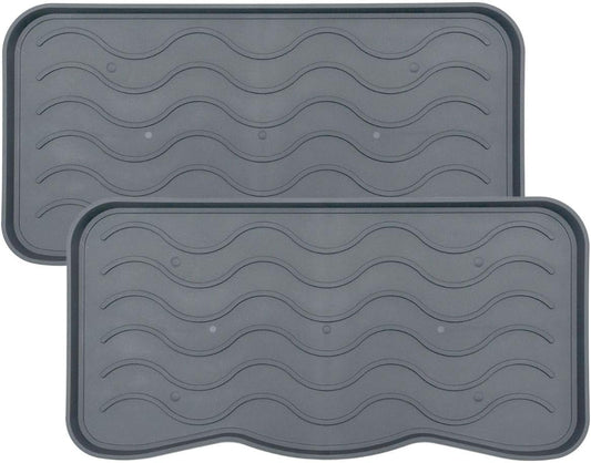 2-Teiliges Schuhabtropfschalen-Set, Grau 38 x 75 cm 2 Stück