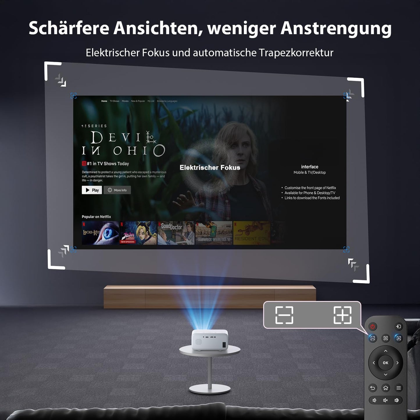 Mini Beamer V3Pro mit 5G WiFi und 1080P Unterstützung, white V3P