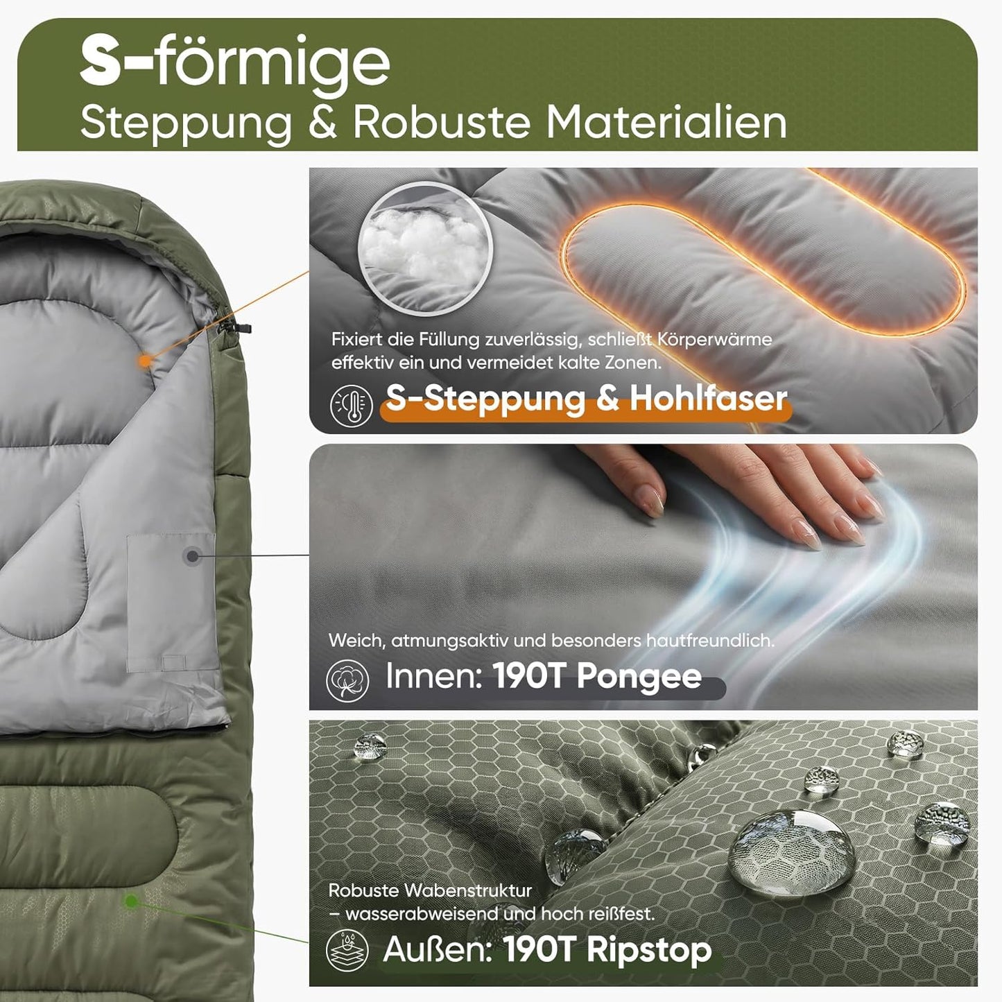 Deckenschlafsack, Grün
