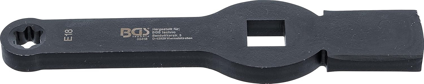Schlag-Ringschlüssel mit E-Profil E18, Schlüsselweite: E18