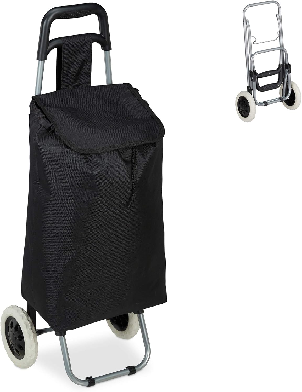 Klappbarer Einkaufstrolley, Schwarz