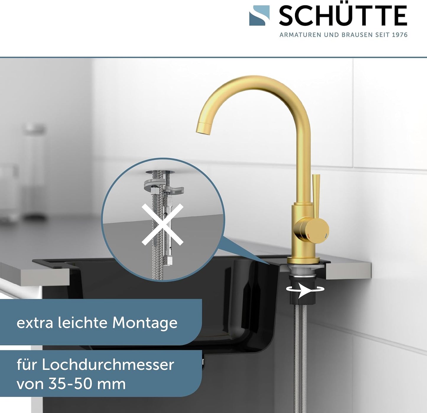 79167 Cornwall Küchenarmatur, Gold Hochdruck