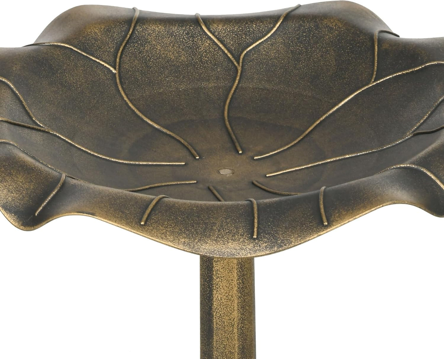 Vogeltränke mit Blattdesign und Ornamentfuss