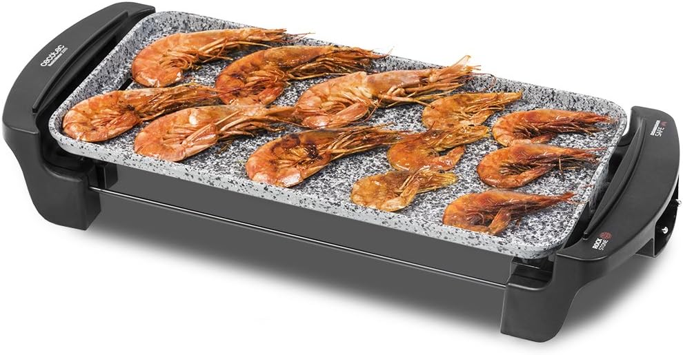 Rock&Water 2000 - Elektrische Grillplatte, Grau und Schwarz 1600W