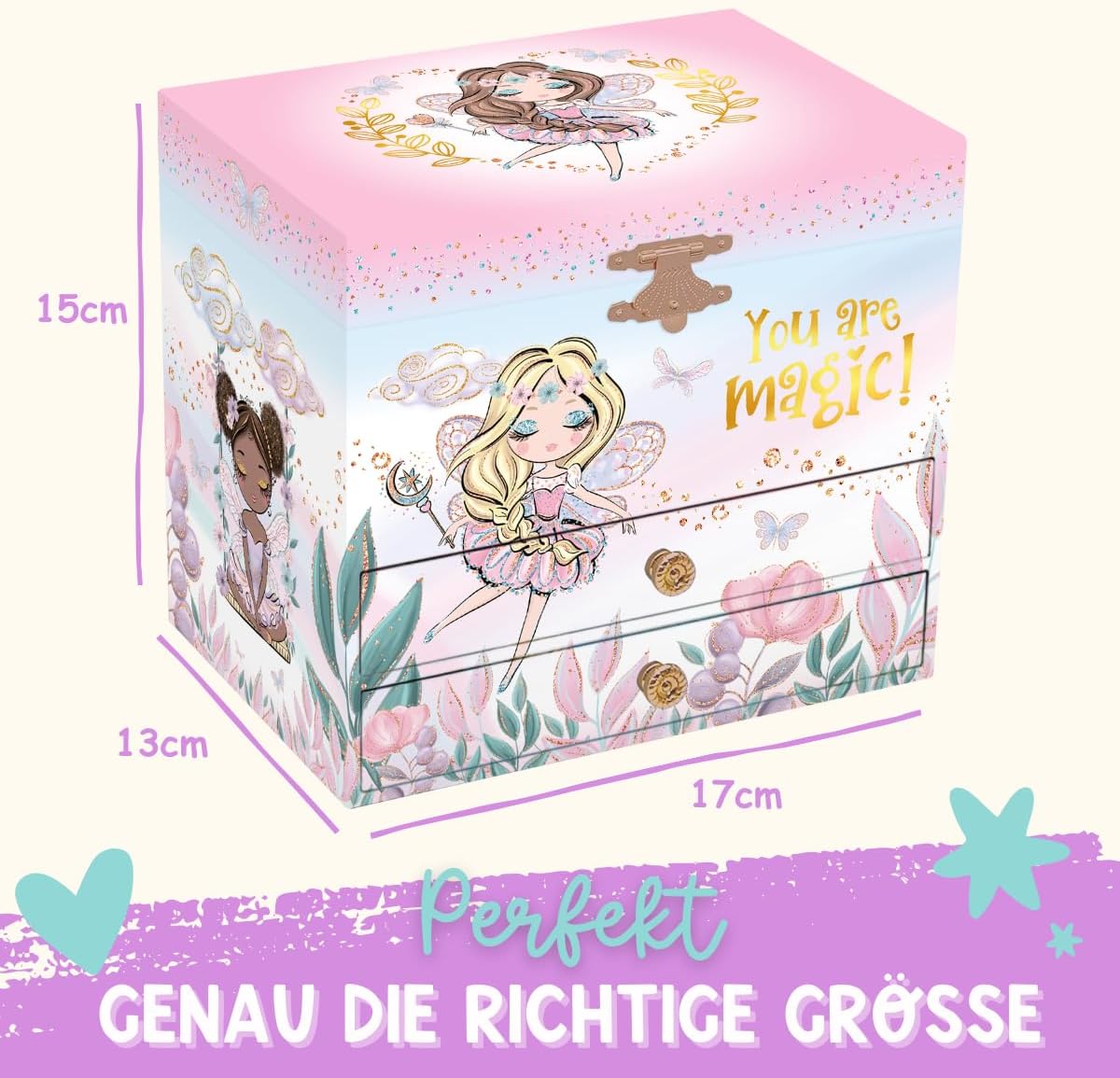 Schmuckkästchen für Mädchen, Feen Prinzessin