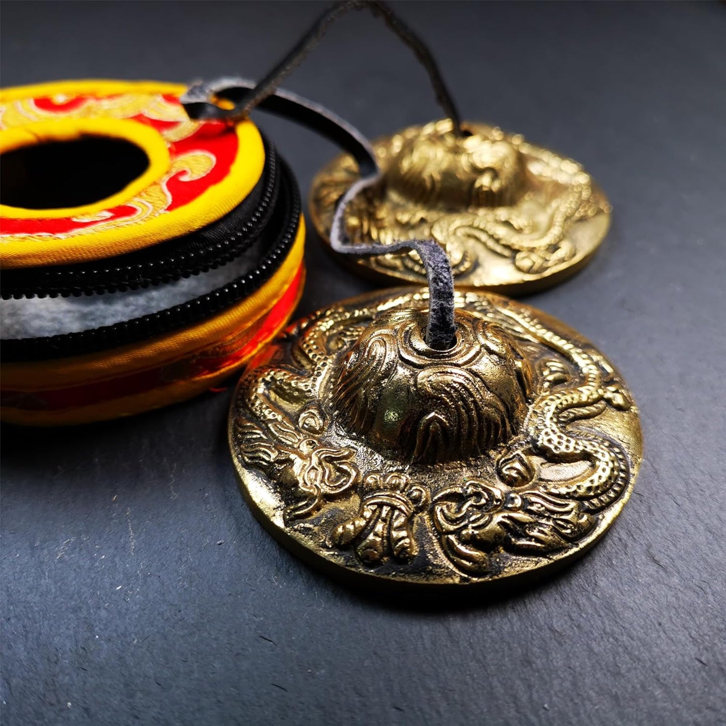 Tibetanische Fingerzimbeln für Meditation, Dragon(brass)