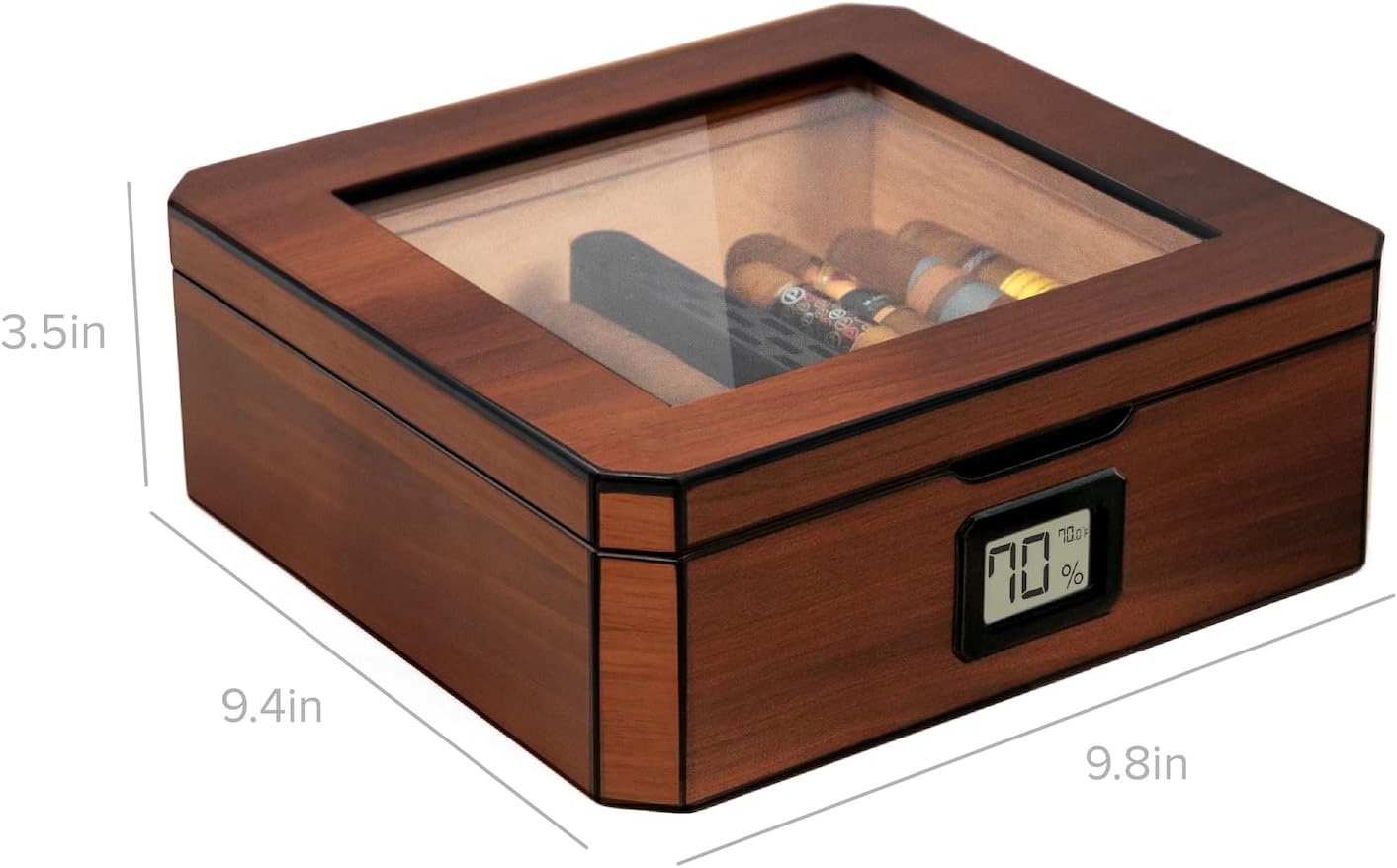 Mag Glass Humidor, Braun