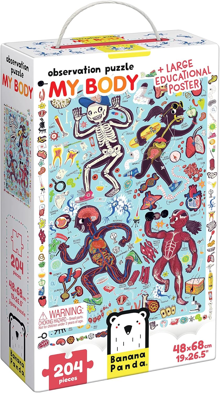 Mein Körper Bodenpuzzle mit Lernposter, My Body