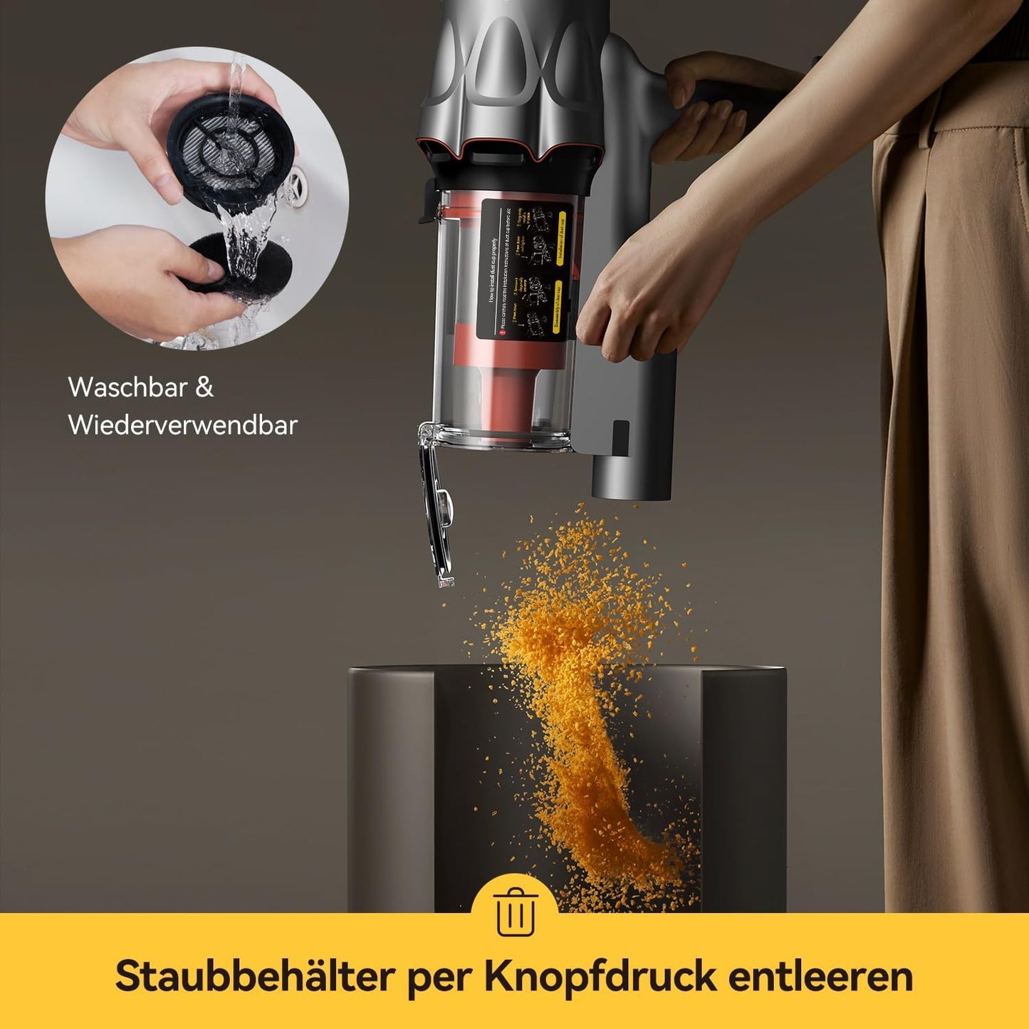 DEM-T30W 2-in-1 Staubsauger mit Stauberkennung