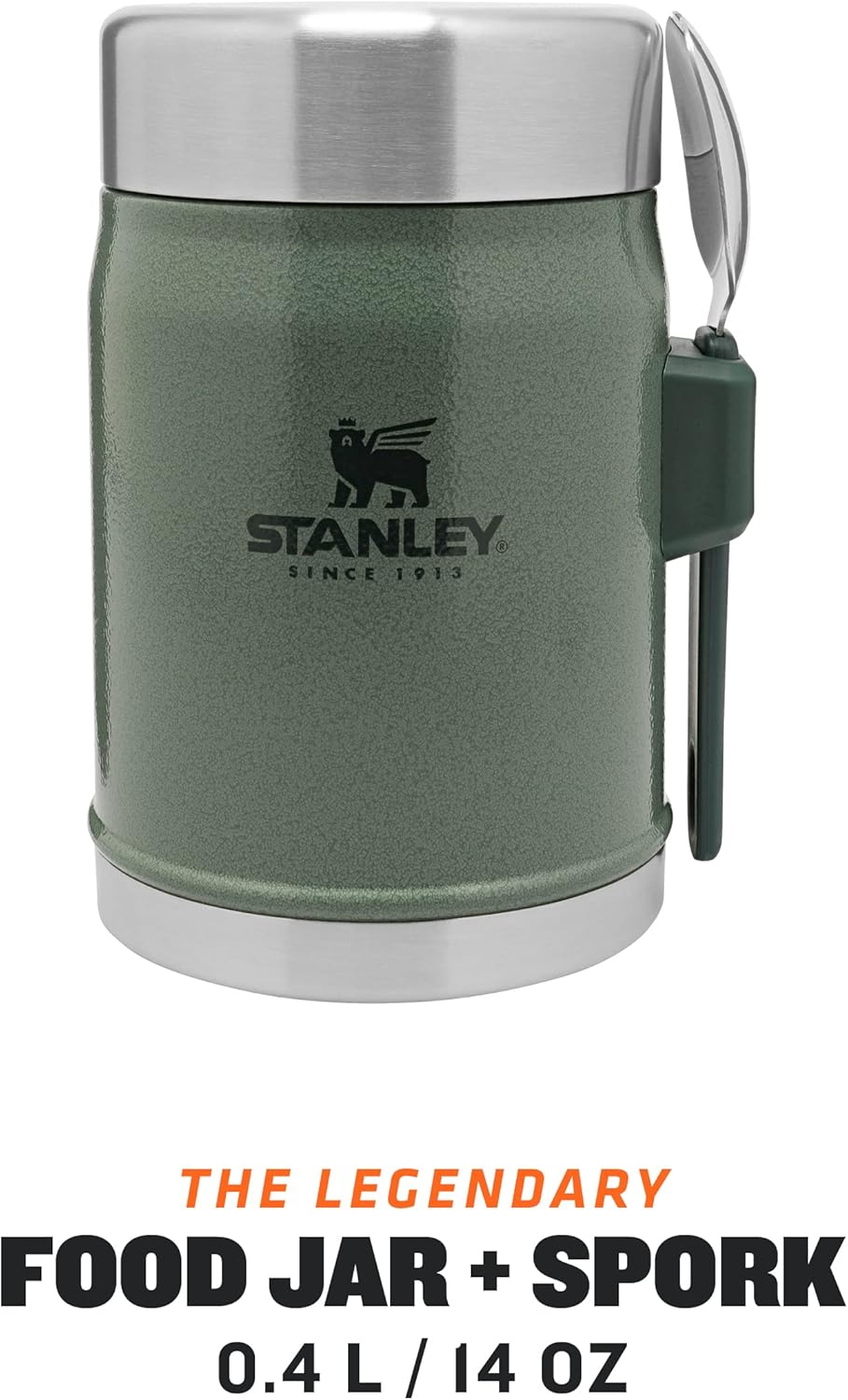 Thermobehälter für Essen (400 ml, Edelstahl), Hammertone Green