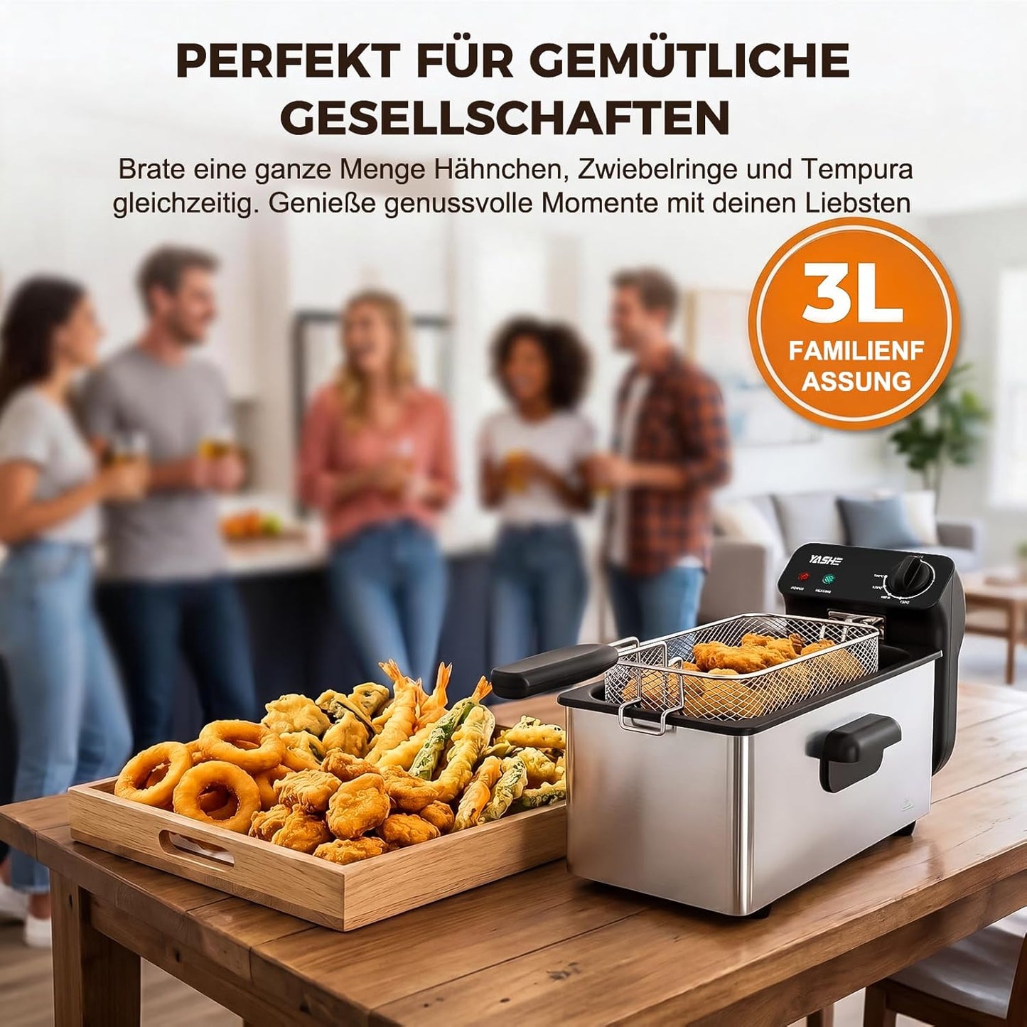 Elektrische Fritteuse mit Sichtfenster