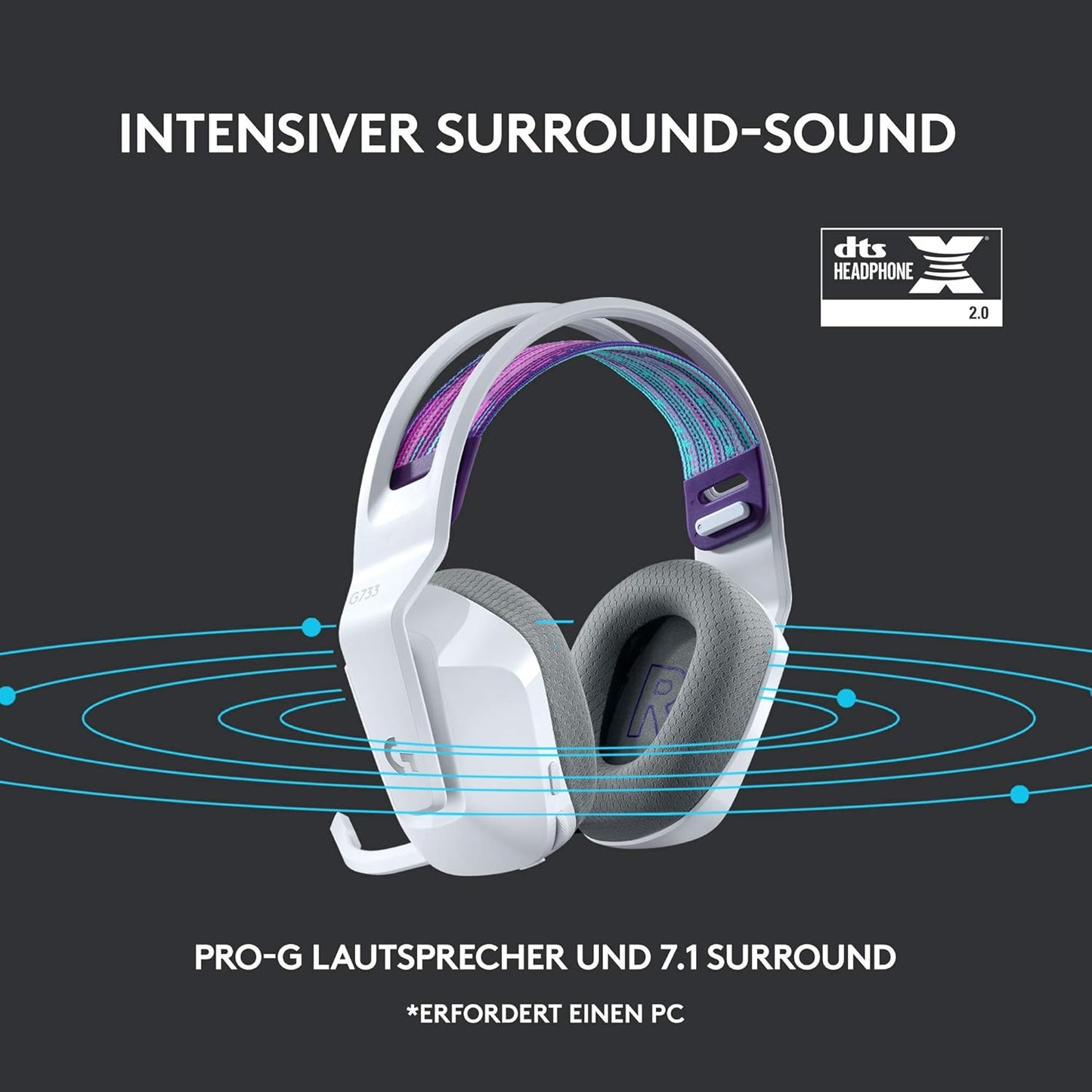 Gaming-Headset G522 Lightspeed, G522 Headset Weiß