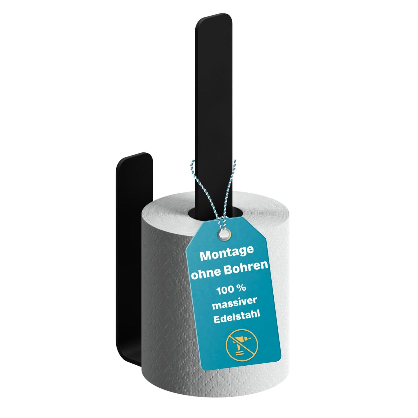 Toilettenpapierhalter, Schwarz Ersatzrollenhalter