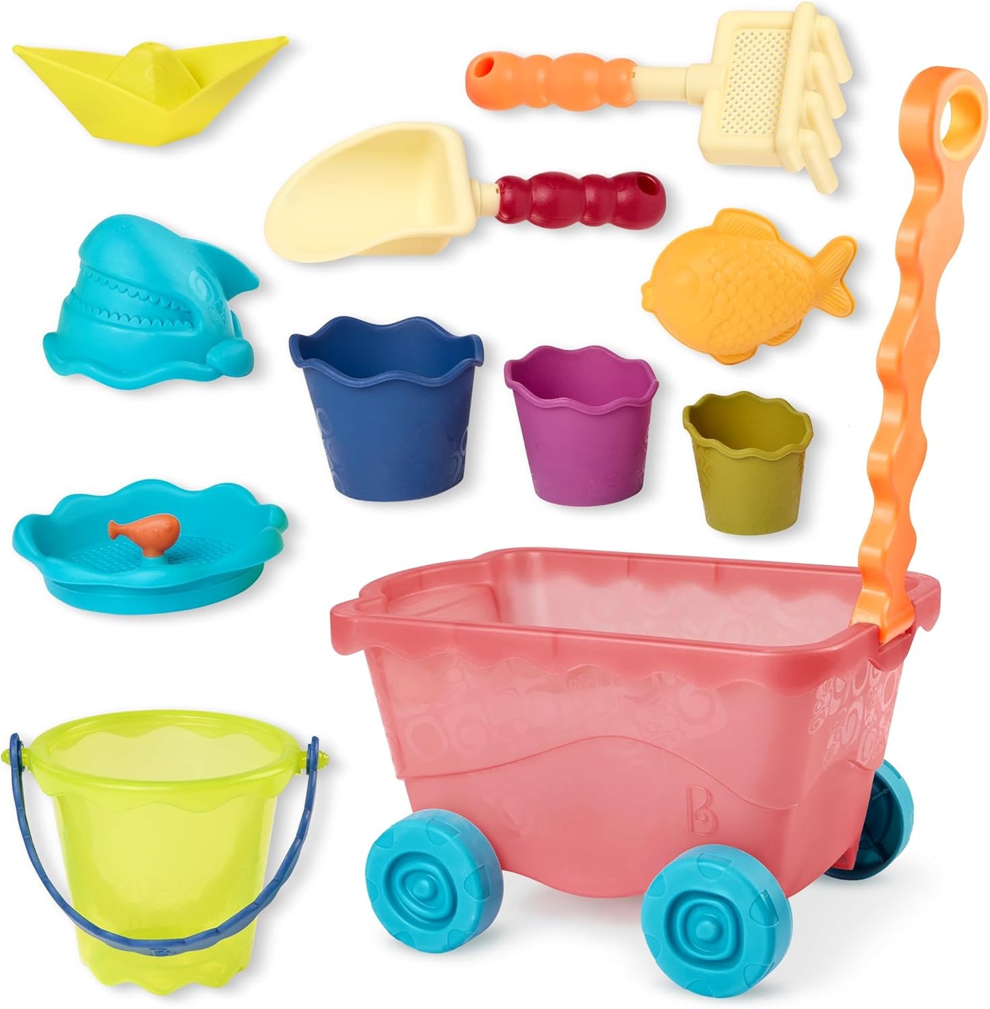 Wavy-Wagon Strandspielzeug-Set 10-teilig, Rot