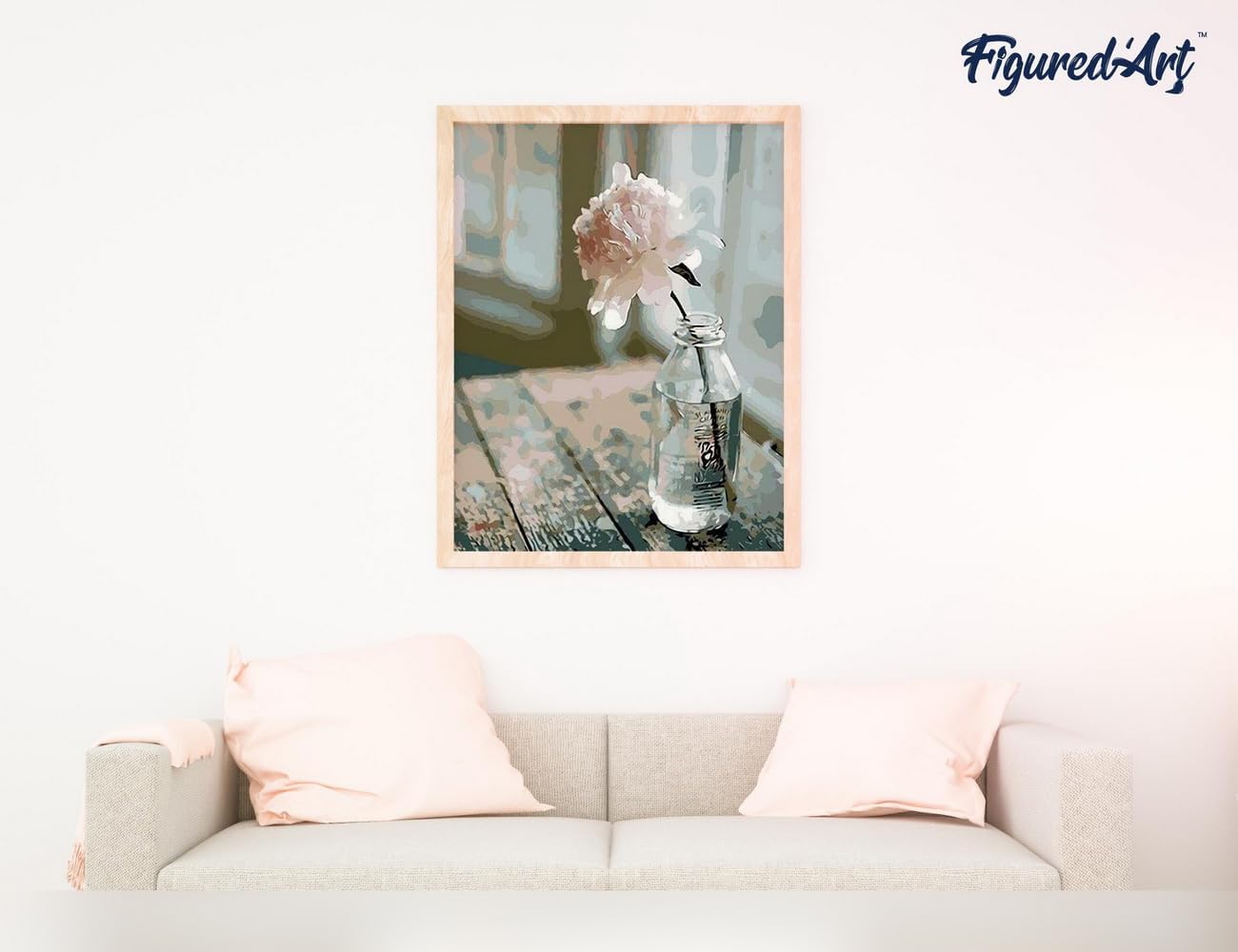 Malen nach Zahlen Set Weisse Blume, Weiße Blume 40x50cm Mit Keilrahmen (nicht gespannt)
